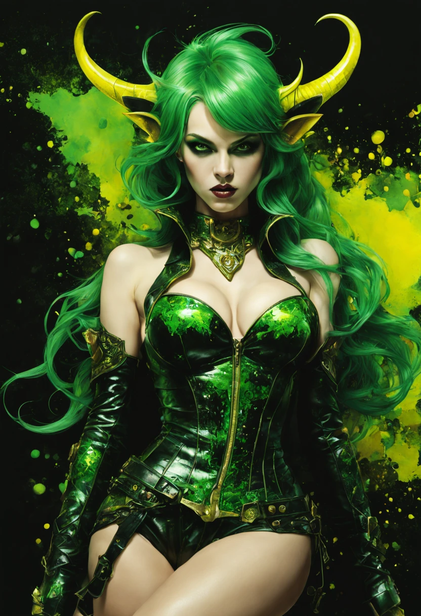 Queen Chrysalis, Huge-breasts, Lush breasts, Elastic breasts, hairlong, Luxurious hairstyle, Ruffled hair, pale skin, In a dark castle, There are green toxins everywhere, Green glow, Green eyes sanctified, Snake tongue, naked ass, naked breasts, dressless, There are no clothes, Beautiful nipples, Beautiful, Lots of green and black, Scary location, skulls on the floor, torn wings, it is frightful, Green Runes & Magic, Sinister smile, Three-dimensional figure, Sexy, in full height, from bottom to up view, BDSM boots, beste-Qualit, Very detailed, 8K quality, in full height