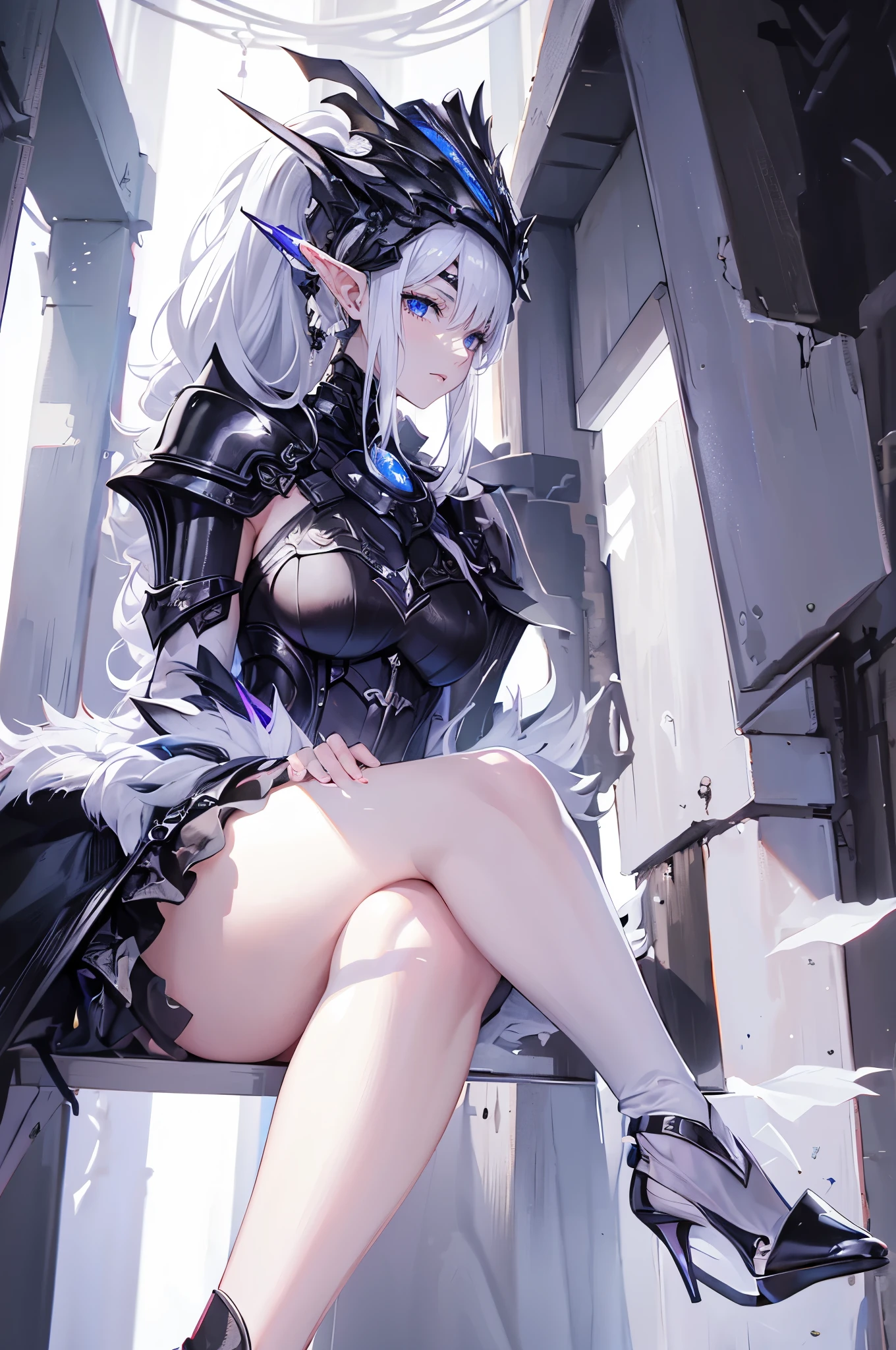 ((Finest quality)),(超A high resolution),(ultra-detailliert),(Meticulous portrayal),((Best Anime)),(Finest works of art),(Ultra-Precision Art),(The art of astounding depiction,Overwhelming depiction:1.5),(intricate and detailed art:1.6), (adult woman:1.5),(Hanging:1.6),Staring at this:1.4,sneering:1.5,(Armor shaped like a skeleton:1.3), (Black Flame:1.5), terrifying, nightmarish, cosmic horror, body horror, NSFW, small breasts, a heavenly female knight, imposing, biblical, NSFW, long white grey hair, grey white eyes, very skinny, detailed, best quality, prominent collarbones, skinny arms, flat stomach, visible hip bones, small breasts, full body, red and white clothing, occult aesthetic, occult, detailed and intricate steampunk and detailed gothic, NSFW, Fluttering lace flared long knee length dress with frilly petticoats, knee length dress, pleated petticoats, petticoats gothic, complex lace boots, gothic aesthetic, wielding a mighty sword with mechanical components, mandalas, small breasts, a fairy, various different types of insect wings, bug wings, beetle wings, NSFW, full body, whole body, body, chains,