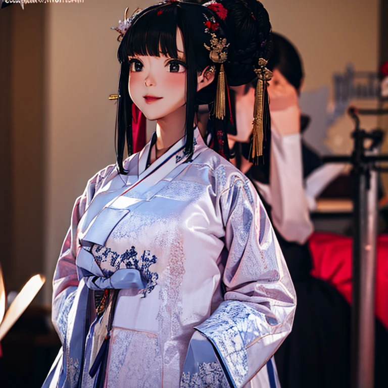 Black hair, sexy, large breasts, hanbok