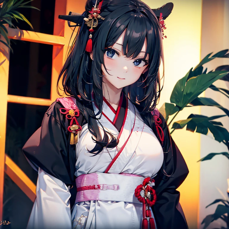 Black hair, sexy, large breasts, hanbok