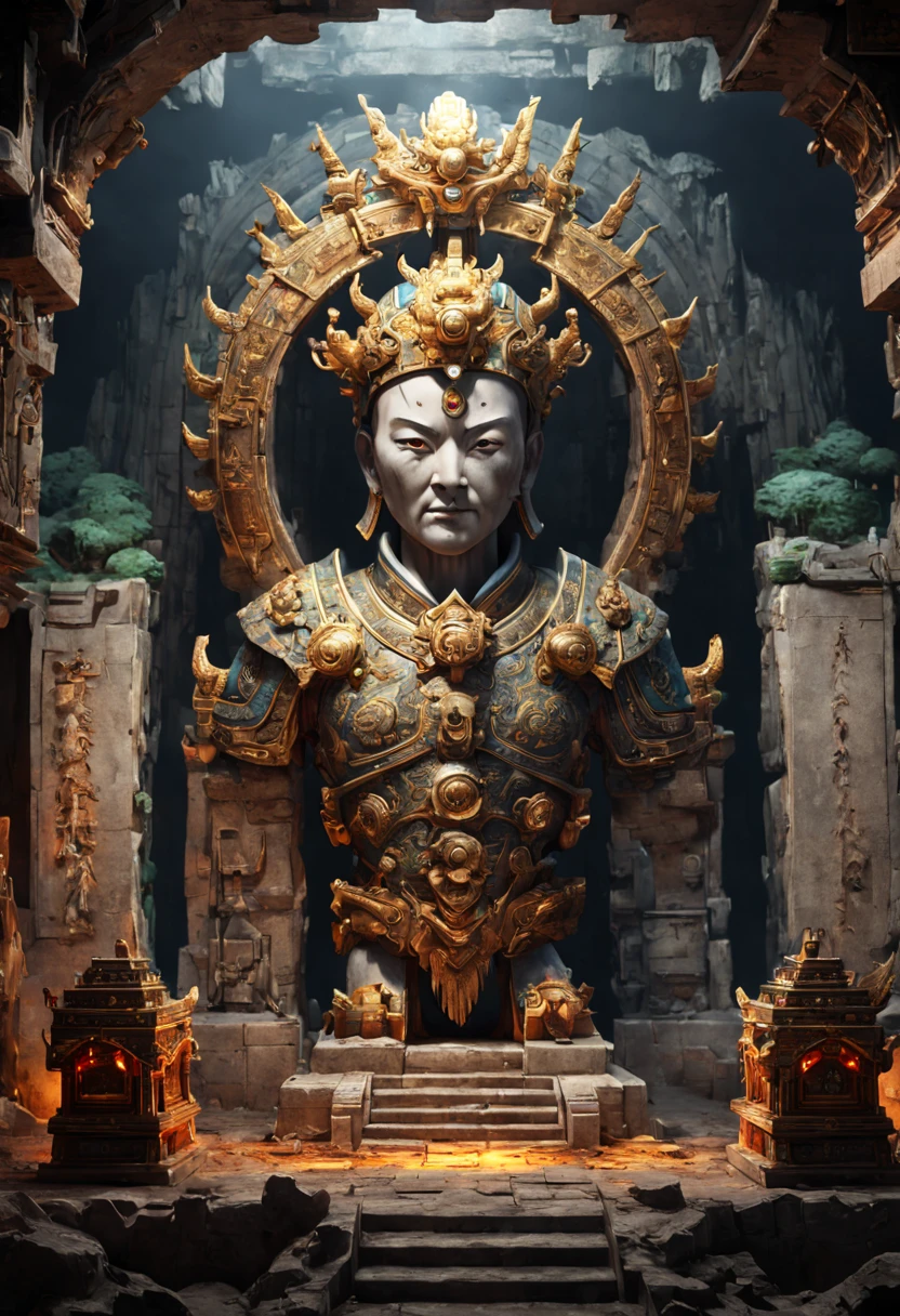 Mysterious Ancient Relics, underground, the Emperor Tomb, chinese, octane render, enhance, intricate, (masterpiece, Representative work, official art, Professional, unity 8k wallpaper:1.3)