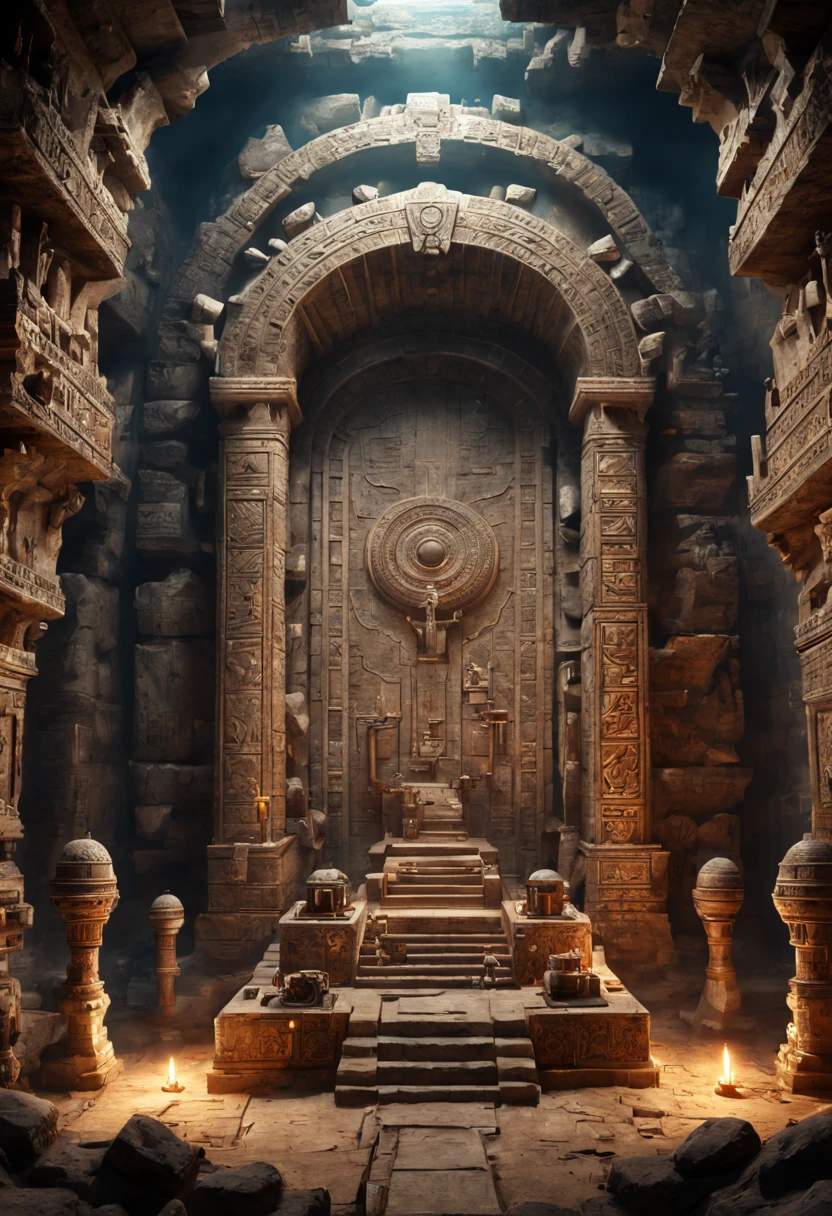 Babylonian civilization, Mysterious Ancient Relics, underground, Tomb, octane render, enhance, intricate, (masterpiece, Representative work, official art, Professional, unity 8k wallpaper:1.3)