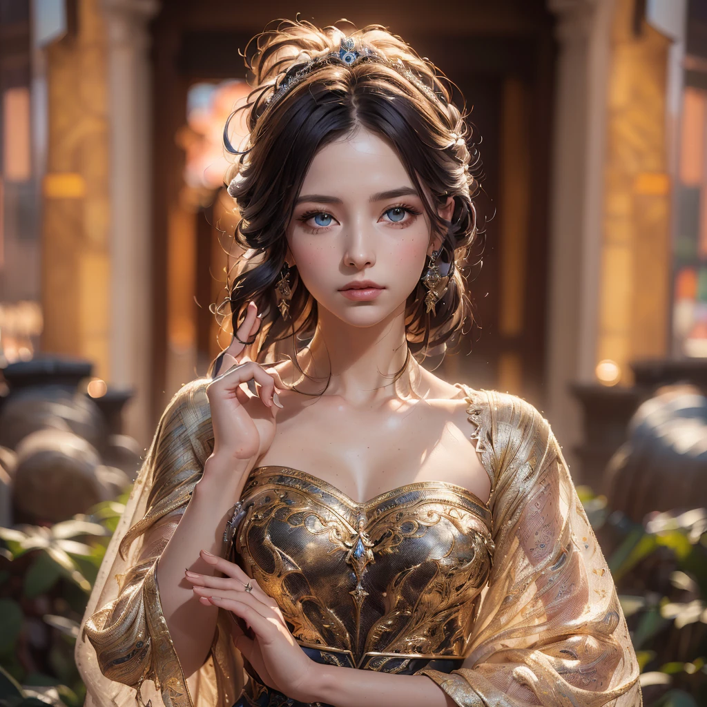 a painting of a woman in a dress surrounded by angels, ethereal fantasy, goddess of love and peace, beautiful fantasy art, celestial goddess, a beautiful fantasy empress, ethereal fairytale, goddess. extremely high detail, ((a beautiful fantasy empresairytale artwork, very beautiful fantasy art, queen of heaven, beautiful detailed fantasy, fantasy art style, portrait of queen of dreams, masterpiece, lens glare, sharp eyes, masterpiece, best quality:1.2),,(8k,highres,RAW photo,realistic,photo-realistic:1.3),(detailed skin texture,detailed cloth texture,beautiful detailed face:1.25),professional lighting,photon mapping,beautiful soft light,radiosity,physically-based rendering,raytracing, model shoot style, model shoot style, (extremely detailed CG unity 8k wallpaper), full shot body photo of the most beautiful artwork in the world,