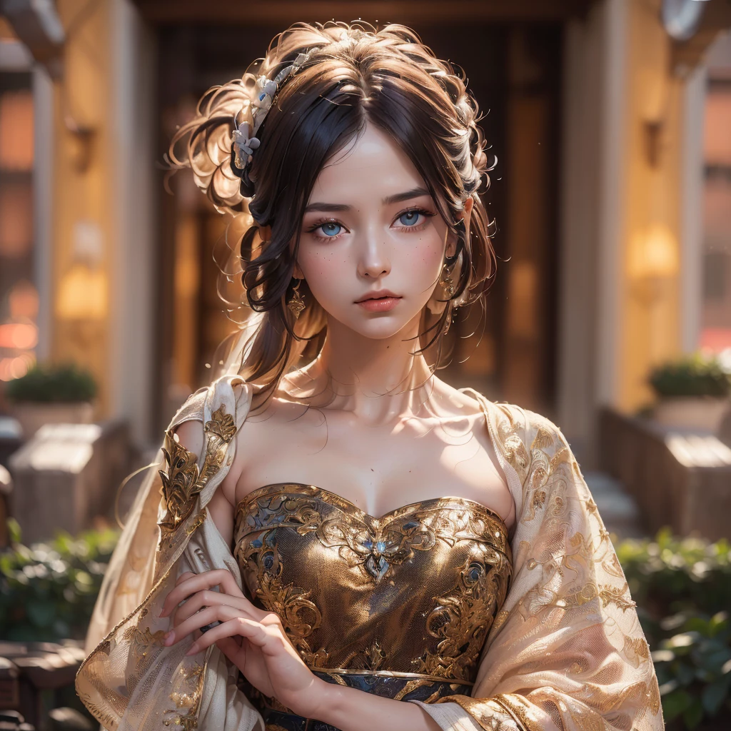 a painting of a woman in a dress surrounded by angels, ethereal fantasy, goddess of love and peace, beautiful fantasy art, celestial goddess, a beautiful fantasy empress, ethereal fairytale, goddess. extremely high detail, ((a beautiful fantasy empresairytale artwork, very beautiful fantasy art, queen of heaven, beautiful detailed fantasy, fantasy art style, portrait of queen of dreams, masterpiece, lens glare, sharp eyes, masterpiece, best quality:1.2),,(8k,highres,RAW photo,realistic,photo-realistic:1.3),(detailed skin texture,detailed cloth texture,beautiful detailed face:1.25),professional lighting,photon mapping,beautiful soft light,radiosity,physically-based rendering,raytracing, model shoot style, model shoot style, (extremely detailed CG unity 8k wallpaper), full shot body photo of the most beautiful artwork in the world,