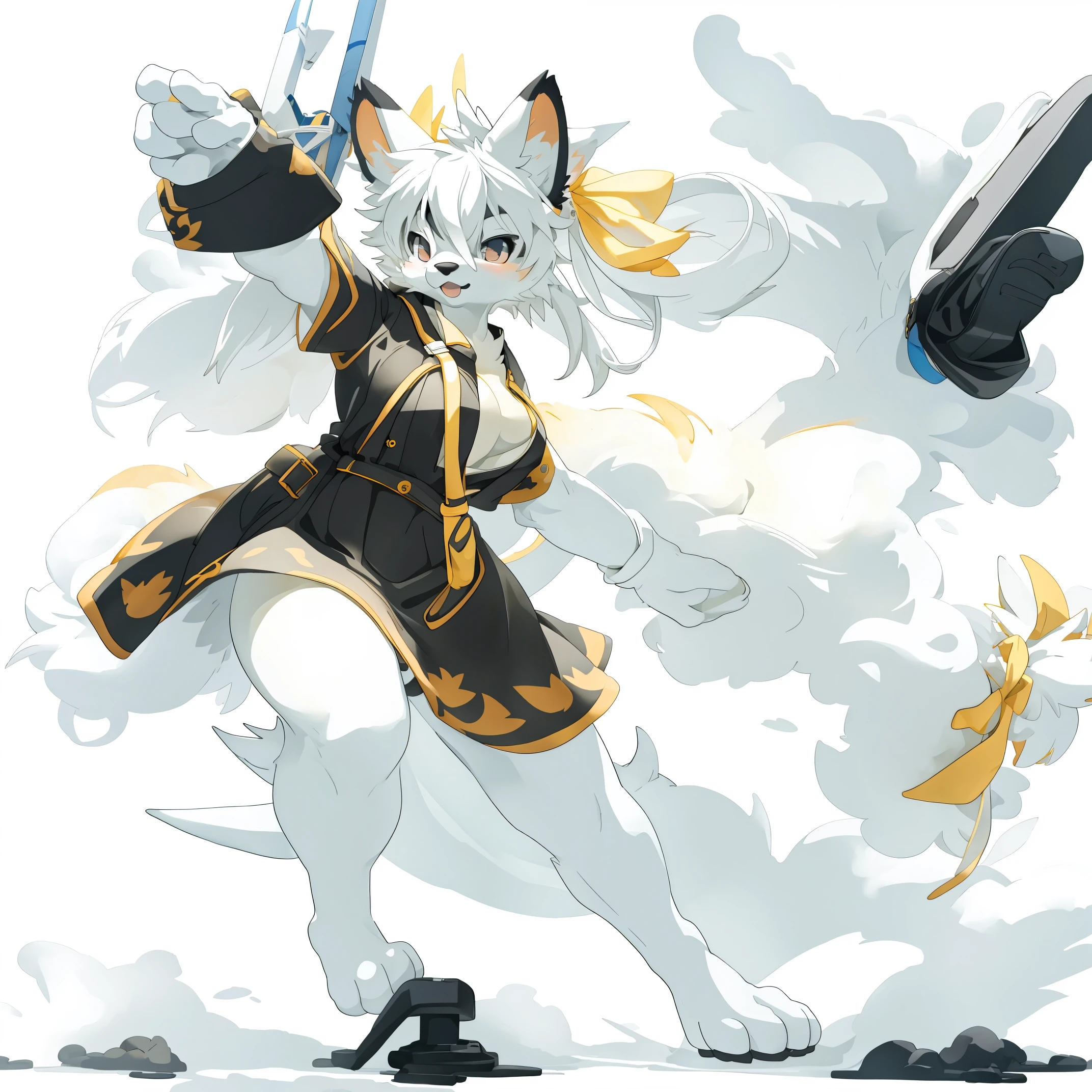 cover page, highres, top quality, best quality, paid reward available, unparalleled masterpiece, perfect artwork, white background, absurdres, perfect anatomy(1girl, kemono, solo focus)(furry anthro:1.7)full body, dynamic pose, erotic,