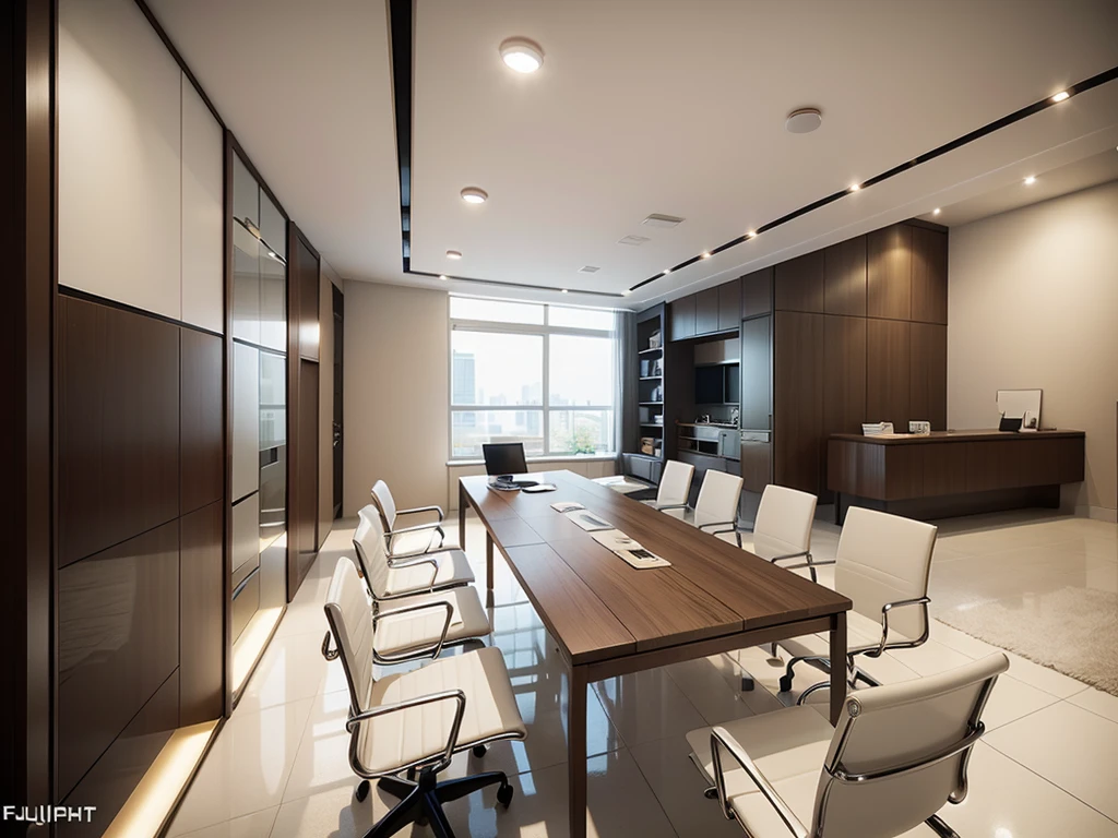 ((Masterpiece,best quality,8k uhd,dslr,soft lighting,high quality,hyper detail,film grain, Fujifilm XT3, UE 5 render 8k, super high resolution, supper detail:1.2,droste effect photography, macro photography,glossy floor)), OFFICE interior design,