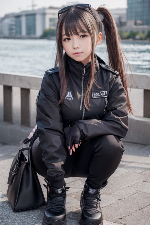 Sitting on the ground、Skinny Jeans、Open legs、Crouching、a beautiful detailed girl、bending her knees、A masterpice、最好质量、Heavily detailed、White jeans、Inter-strands、hotpants、Lower body