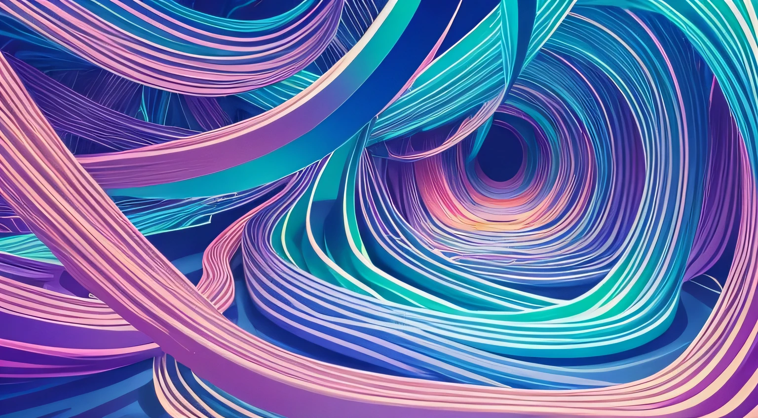 Develop an image of a tangled maze unraveling into a clear path. Use calming colors and gradients to depict the journey towards mental clarity and acceptance.