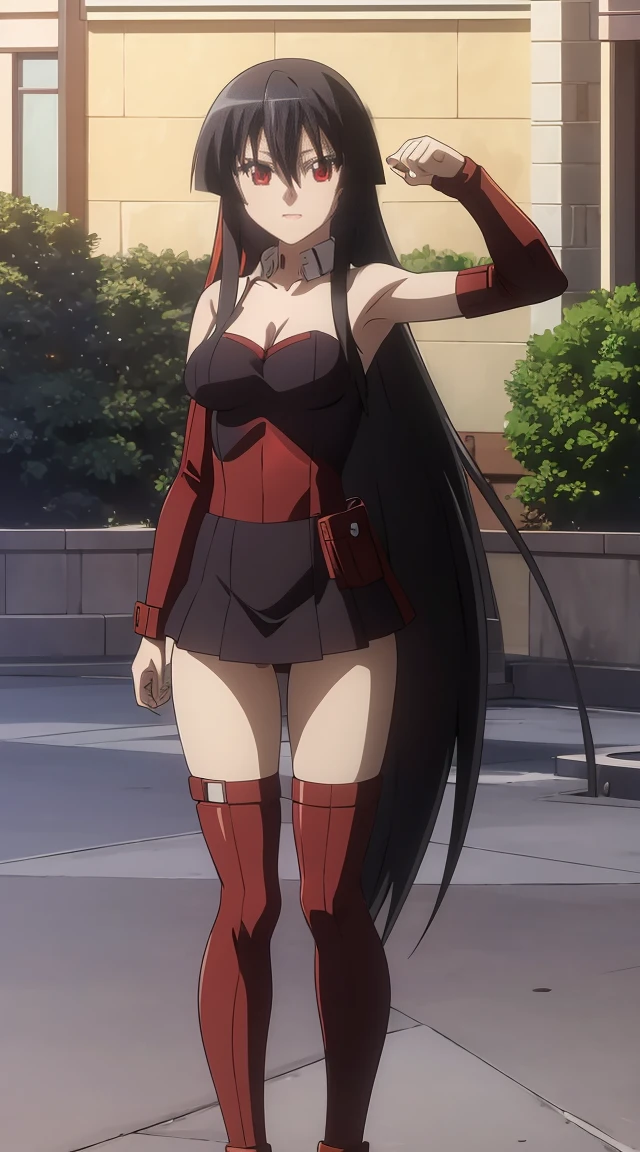 Akame (akame ga kill) anime art style, master piece, best quality,1girl,very long black hair, perfect face, expressive eyes, red eyes ,medium breasts ((nudes)), looking at me,sexy pose ,full body, background hotel room