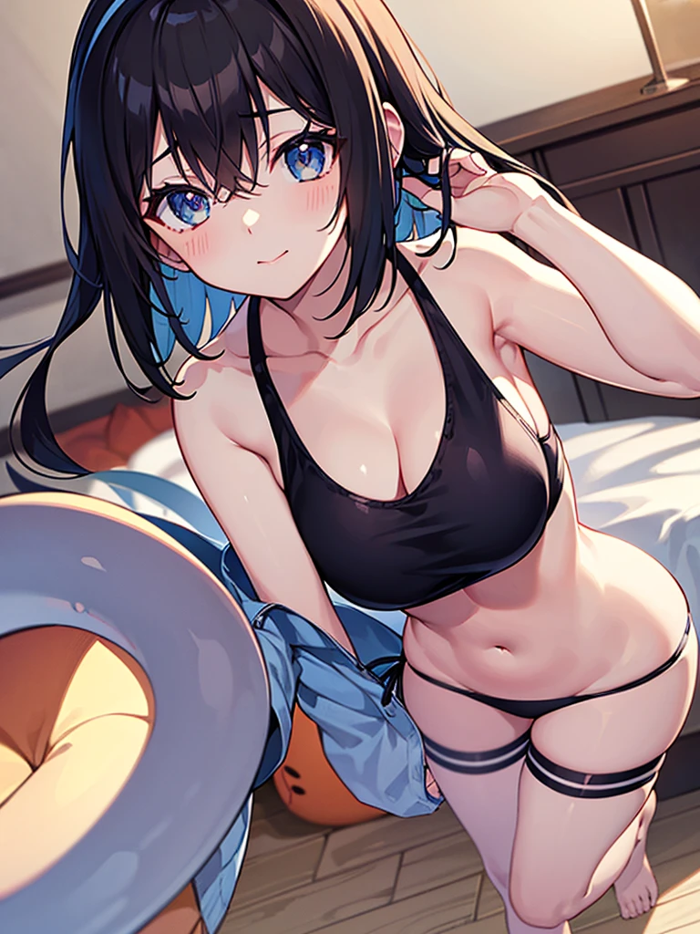 マイクロThe bikini,Very cute、beautiful a girl,(very detailed beautiful face and eyes:1.2),(full bodyesbian),(Sleeveless),(Shy face),
bedroom,(bet:1.2),(Lots of stuffed animals),a flag,Indoor,depth of fields),zettai ryouiki,Detailed legs,Dynamic Pose,Dynamic Angle,Black hair,Hair Band,,Intricate details,hight resolution,solofocus,Natural lighting,Hair fluttering in the wind,large boob、爆乳、bunnygirl、swim wears、The bikini、Less cloth