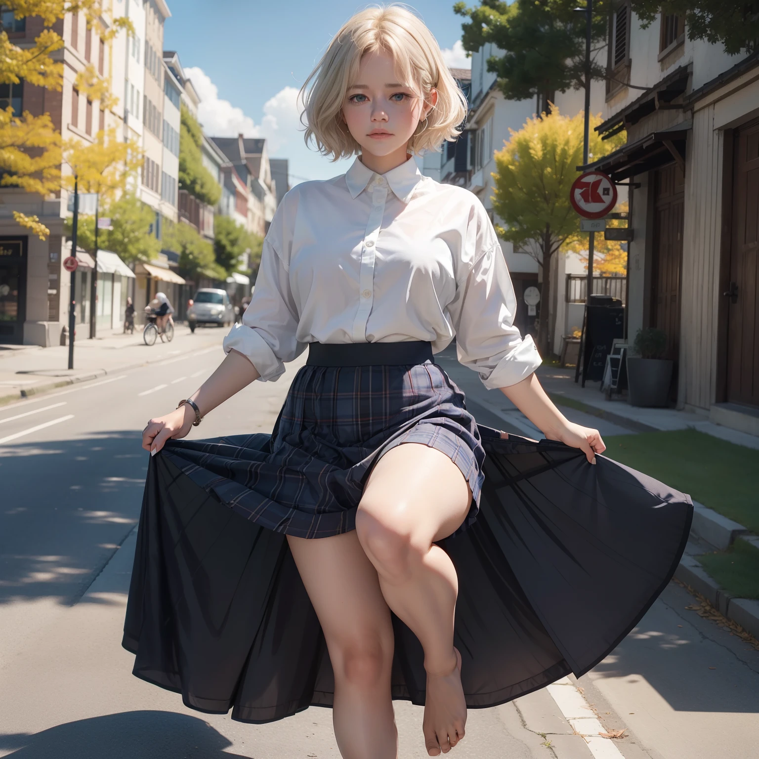 Meg Ryan's vibe、Very short hairstyle、 fat girl、18year old、Bronze hair、Curly、Transparent cotton shirt、Angry face、Autumn landscape、Hair illuminated by the sun、Little fat woman、skirt by the、white hair、shorth hair、hightquality、a miniskirt、校服、tanned face、tiny chest、Underwear is visible from the skirt、A sexy、Sheer、 appearance、see -through、drooing eyes、Short hairstyle、Littleirl、sulky face、Best Quality, full-face blush. Plaid skirt and navy skirt, pantie shot, pov feet, Barefoot, Open your clothes. pile-driver. (thighs thighs thighs thighs).(Open your clothes) Hijab