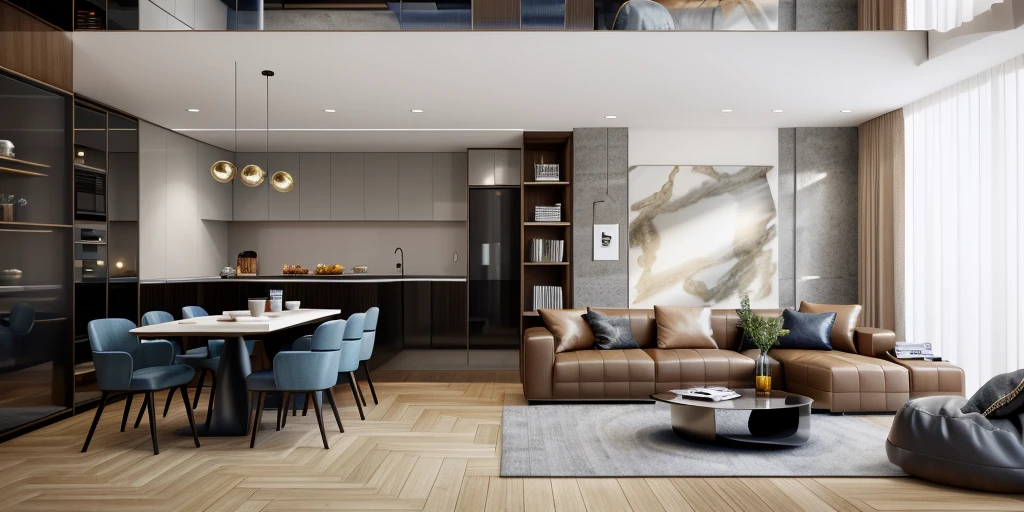 Morden livingroom, best quality, #00FFFF tone , bestquality, masterpiece, hyper detail