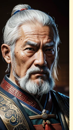 oriental、Old man wearing ancient Chinese armor、old man with ancient chinese hairstyle、three kingdom、multiple warlords、top-quality、​masterpiece、超A high resolution、(Photorealsitic:1.4)、Game Posters、