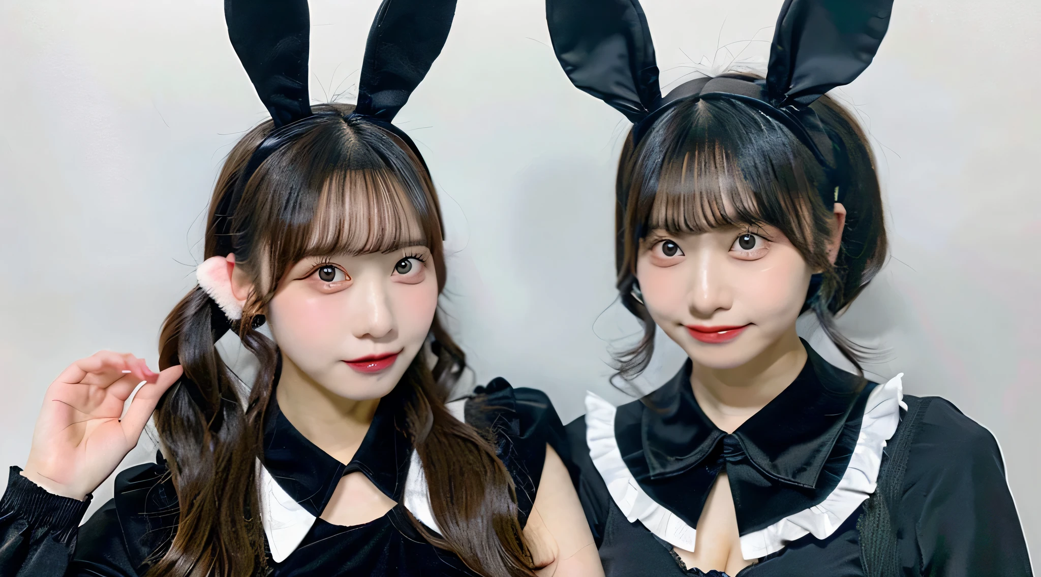 Bunny girl with black fake ears and black outfit