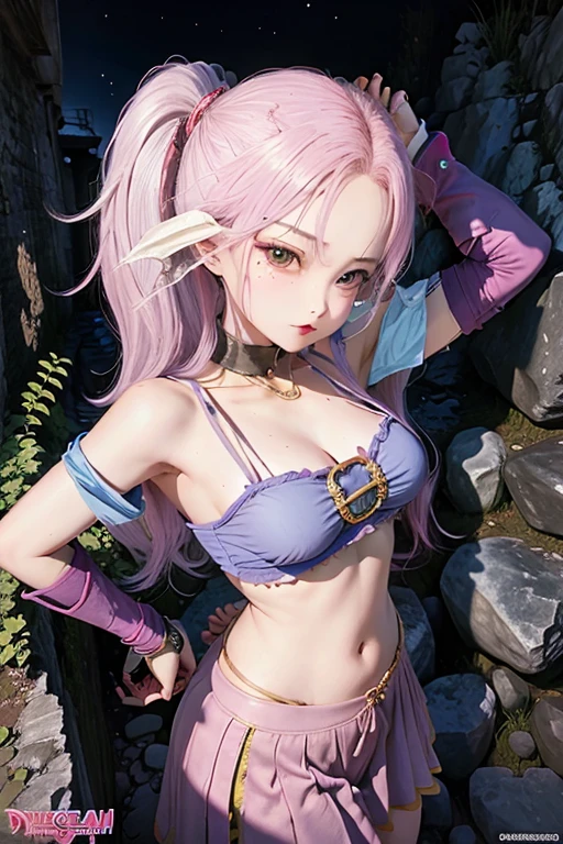 ((Highest quality)), ((masterpiece)), (detailed), One Girl, Sexy mid-bust、Tiny Micro Bikini、Camel toe panties、(Sit with your knees apart)、Long Hair、Great curly hair、Big aqua blue eyes、Light pink hair、Big swaying earrings、necklace、Wear a lot of gold jewelry、Big Hips、Skinny body、Very small waist、Slim waist、Toned Abs、Belly button piercing、Disheveled hair blowing in the wind、String Panties、See-through nipples、((Long side-swept bangs、The entire forehead is visible、Big smile))、blush:1.8、Lift your chest with both hands、Accentuate your cleavage、Chest Panties、(eye shadow、mascara、Long False Eyelashes、Gal)、posture with movement、Thin eyebrows、