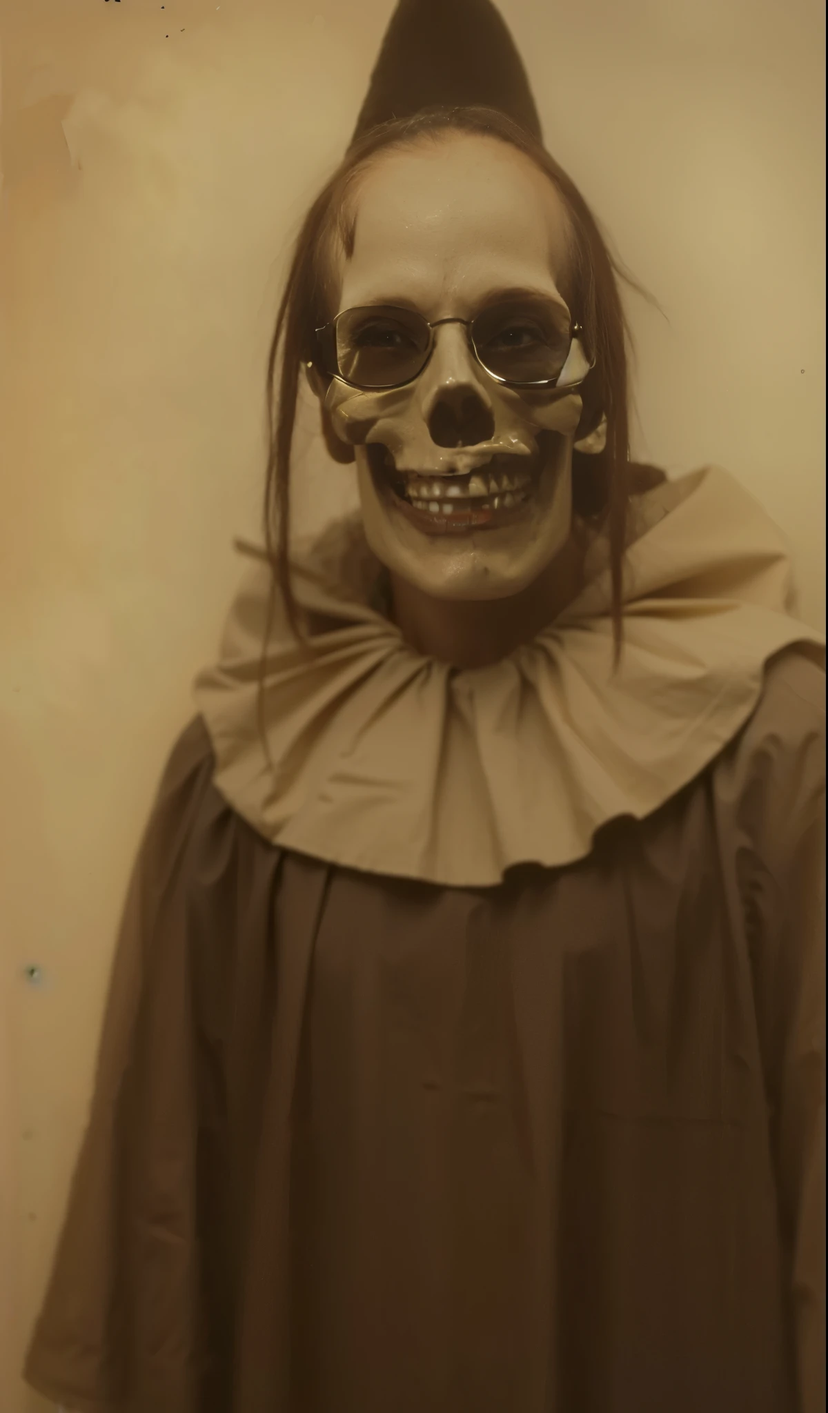 2D, branco-acinzentado, skull, fundo vermelho