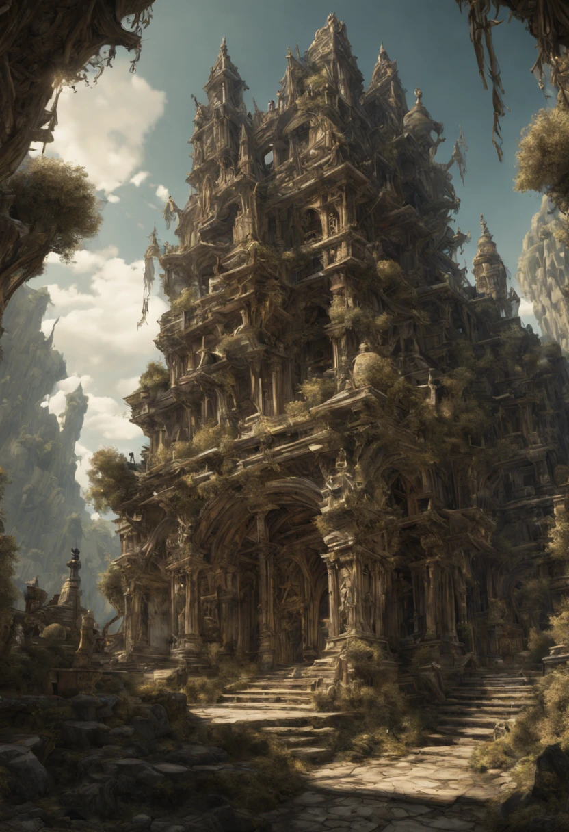 Mysterious Ancient Relics, by Arthur Rackham, ultra-wide-angle, octane render, enhance, intricate, (masterpiece, Representative work, official art, Professional, unity 8k wallpaper:1.3)