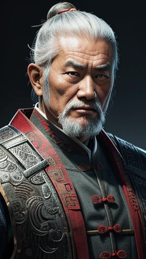 oriental、Old man wearing ancient Chinese armor、old man with ancient chinese hairstyle、three kingdom、multiple warlords、top-quality、​masterpiece、超A high resolution、(Photorealsitic:1.4)、Game Posters、