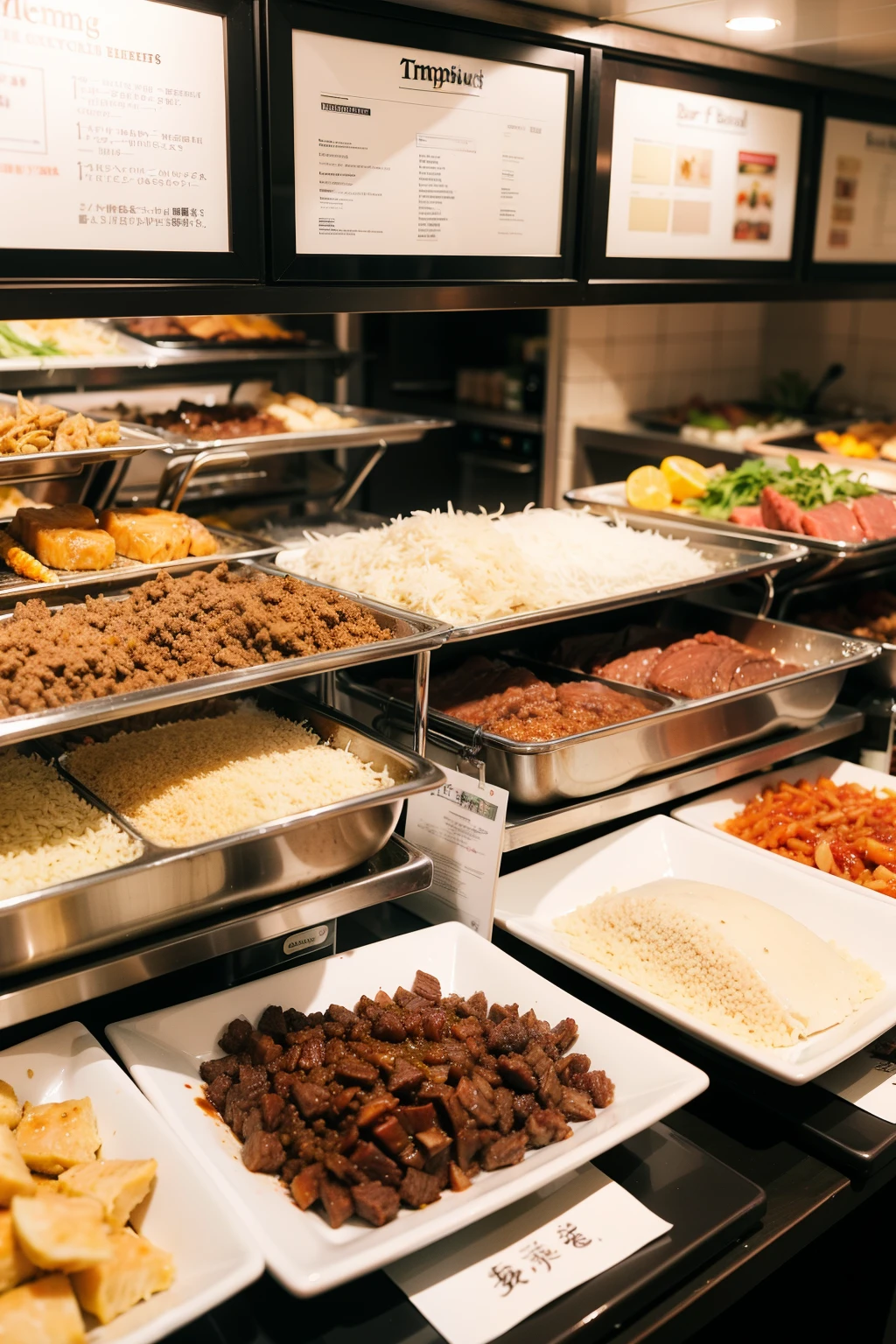 ((Best quality at best)), ((tmasterpiece)), In the restaurant，Beef buffet ingredients