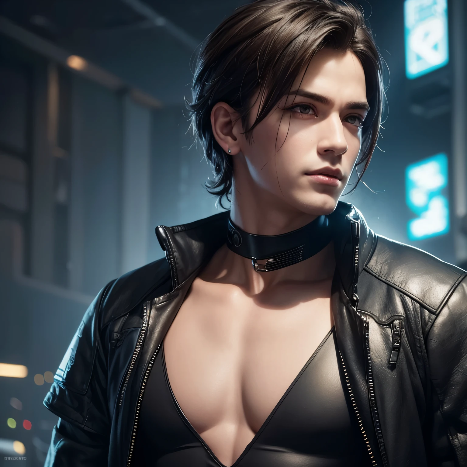 Change background cyberpunk hansdsome boy realistic face 8k ultra realistic