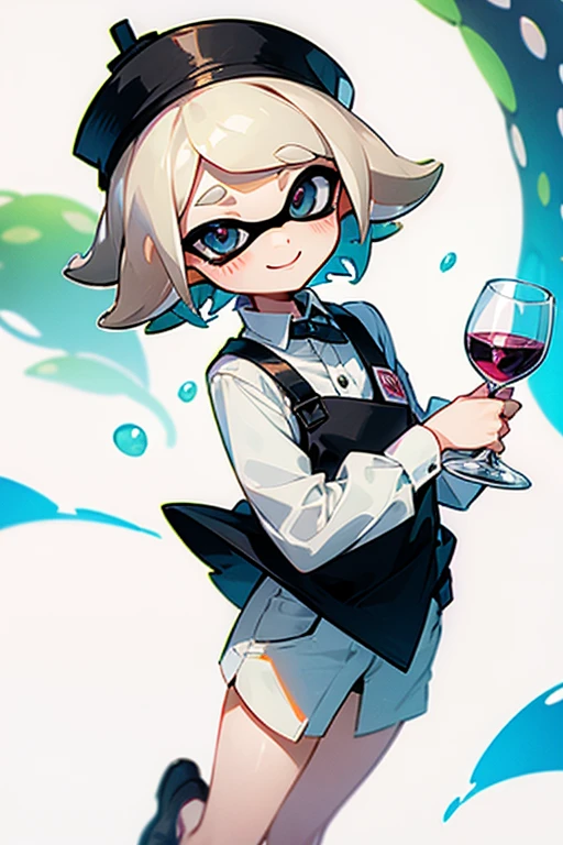 Splatoon Girls、blanche、short-hair、wine glasses、cute little、a smile、Jumpy