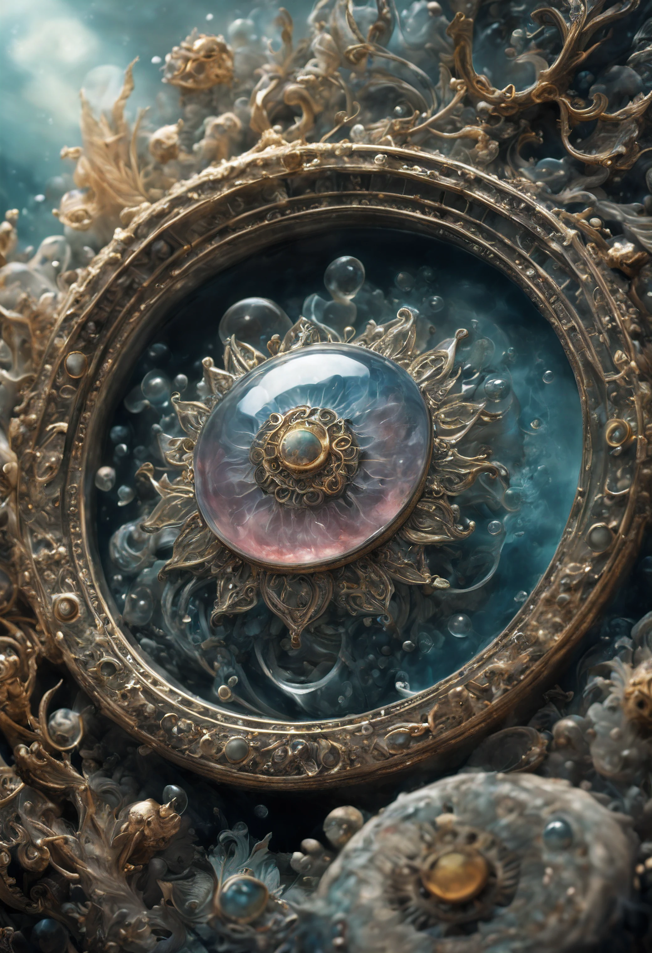 (Masterpiece in maximum 16K resolution), the best quality, (very detailed CG unity 16k wallpaper quality),(intricate detail:1.4), (extremely insane detail:1.4),(((Soft colors 4k highly detailed digital art:1.3))). | A full view of an ancient weapon inside an underwater temple, as ancient weapon emits magical glitters, each gillter detailed and rendered with a masterful gouache technique,surrounded by crystal clear water, magical glitter everywhere, magical environment, subtly illuminate,fantasy art behance,surreal, its beauty and strength captured,It gives an awesome aura.