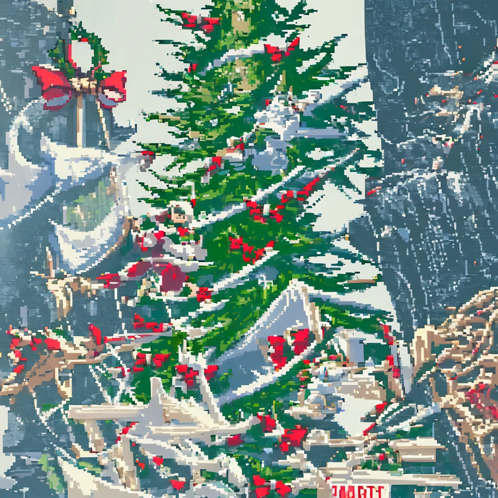 (((only one christmas tree))),snowy day,gifts