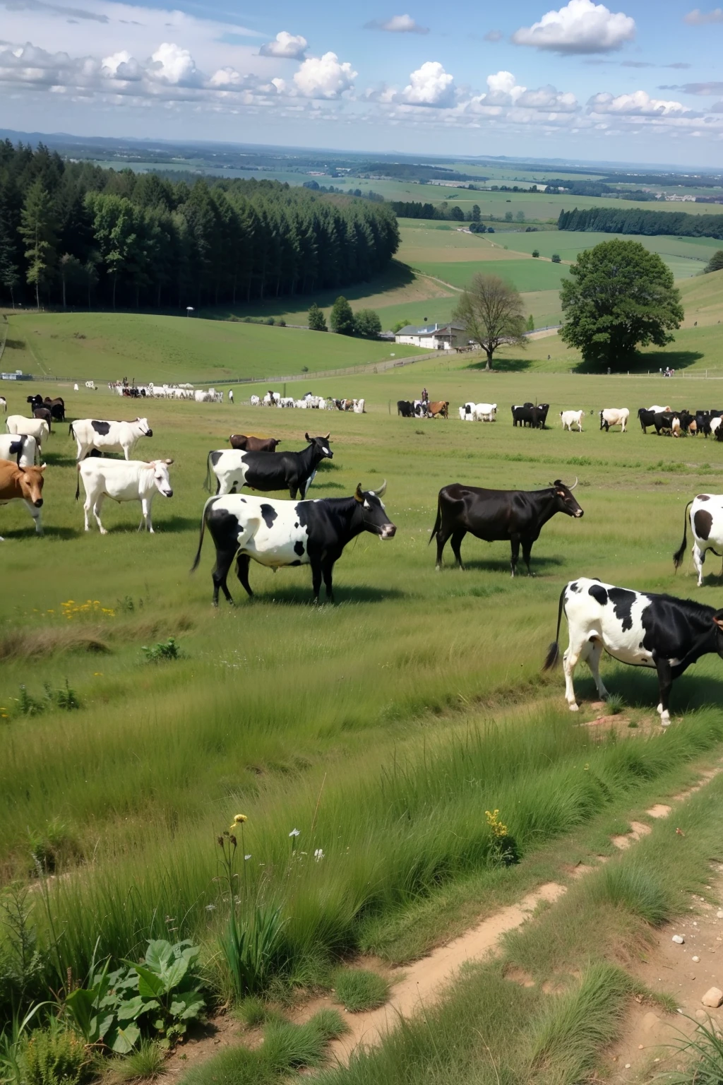 Herd of cattle in the grassland