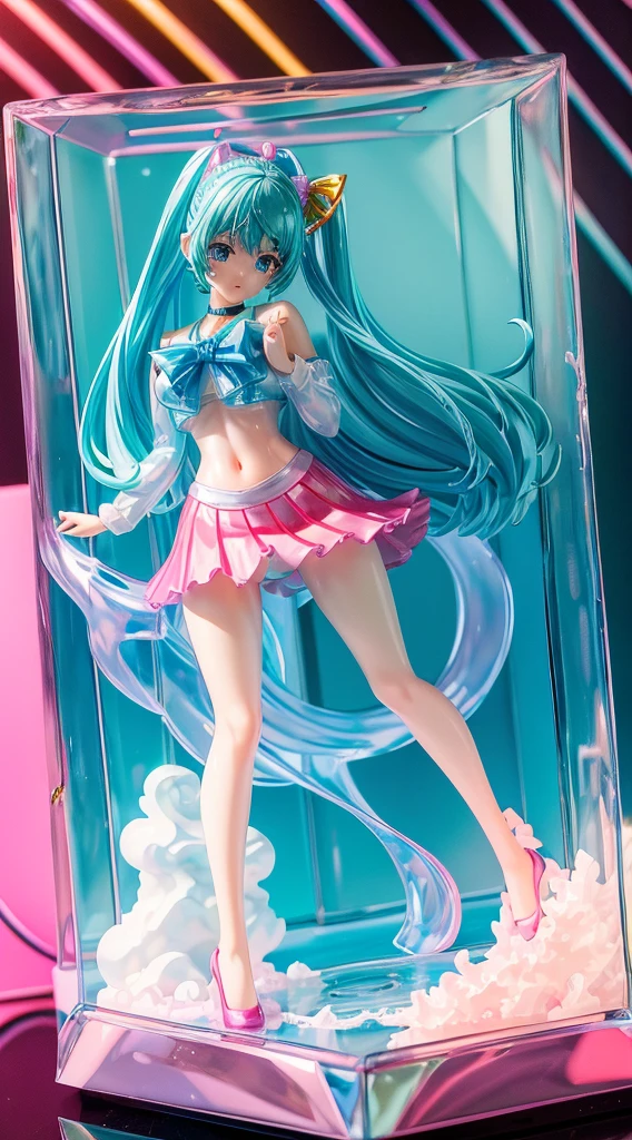 Ultra Miniature Paintings,pvc revoltech,figma,Crystal clear shining eyes,embarrassed from,Acrylic Stand,3D,Bright face,Crying face,A sexy,可愛いAcrylic Standの女の子,sailor,big breasts thin waist,Slim big,Nipple protrusion,toppless,water blue shiny ponytail,transparent vinyl bra,Transparent panties exposed,motor show,rainbow color spotlight,plastic model,inside the acrylic box,sit in,
