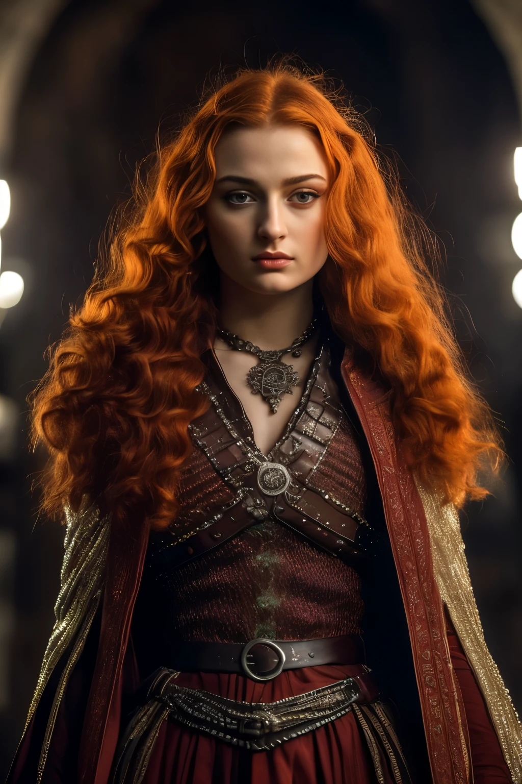Sansa Stark, Sansa Stark played by Sophie Turner, Inspired by Game of thrones series, (modelo Elden anel geral radahn no deserto vermelho europeu masculino vermelho, (Orange hair male sorcerer sorcerer casting spells fire prince noble eyes rich color brown red), (rosto raspado cabelo vermelho vermelho). (atraente, corpo inteiro bem definido, pele em 4k, stand, luz), Cinematic lighting. fotografia, Detailed symmetrical realistic face. David haller como um gladiador romano traje europeu Roma grego e vermelho e dourado traje romano com joias de rubi extremamente detalhado , peach skin, Auburn Cabelo, master part, disparate, Nikon D850 Fotografia de Stock, Kodak Portra 400 F1.6 Lens camera, extremamente detalhado, Amazing, detalhes finos, textura hiper realista, dramatic lighting, alta qualidade, Full Resolution, foco nítido, extremamente detalhado , Cinematic lighting, 8k UHD.