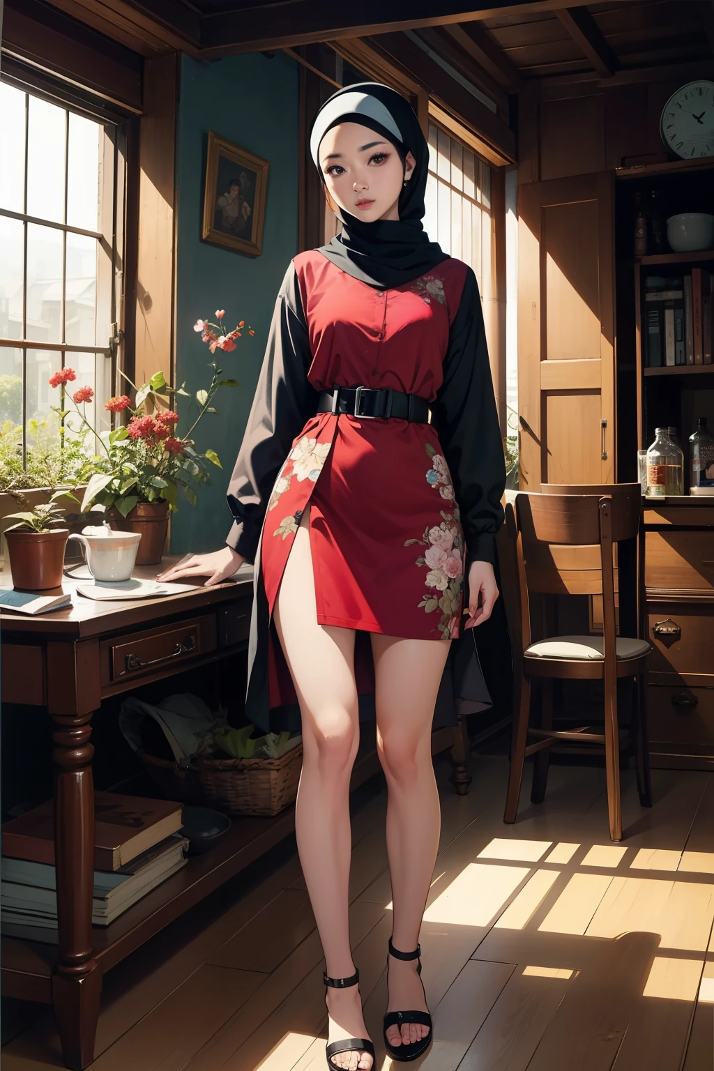 ((best quality)), ((masterpiece)), (detailed), perfect face, full body, indonesian lady, hijab