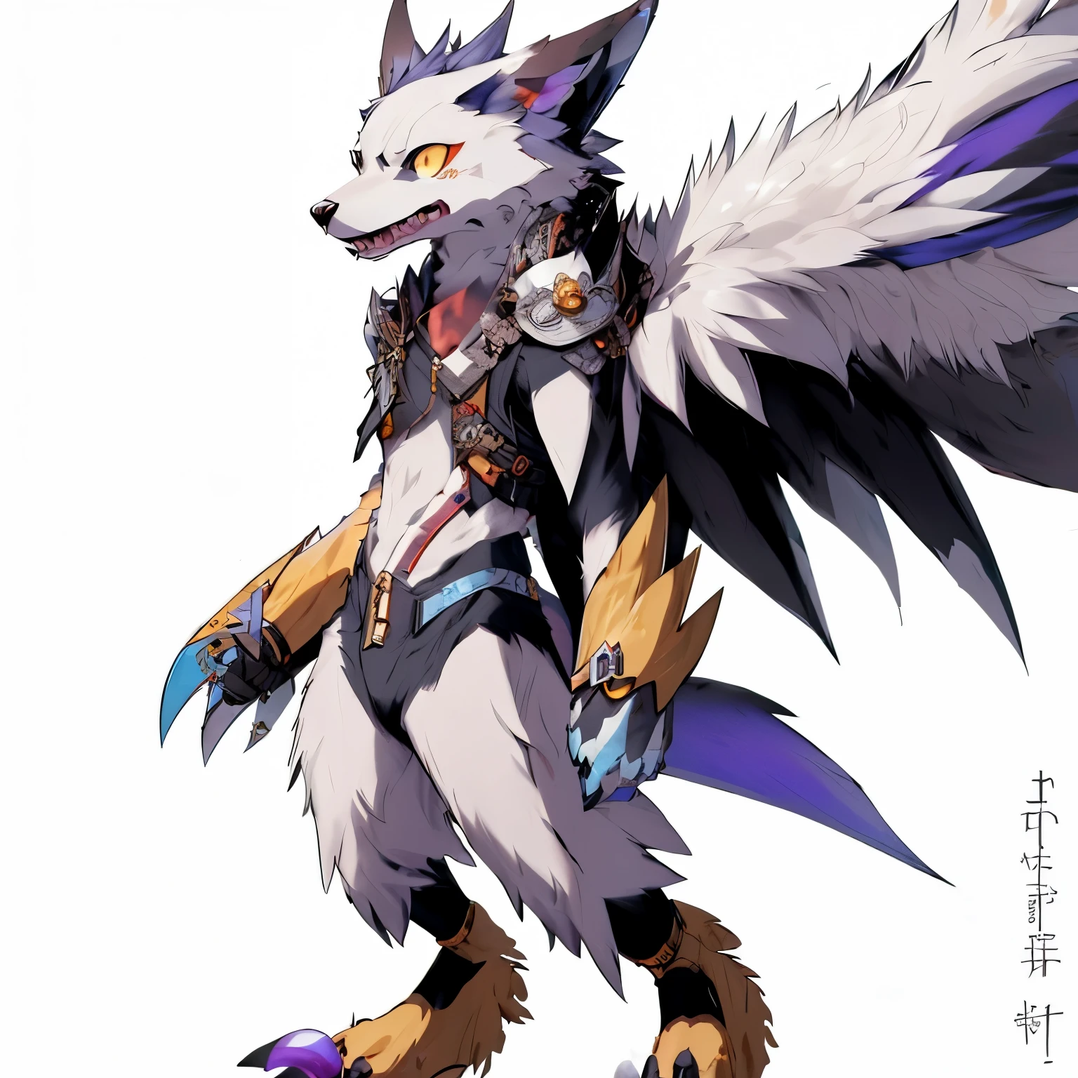 a close up of a furry animal with a sword and a sword, koda kazuma, an anthropomorphic wolf, as a badass monster hunter, in monster hunter armor, wolf o'donnell, anthropomorphic wolf, monster hunter monster, official character art, female anthropomorphic wolf, anthropomorphic wolf male, an anthro wolf