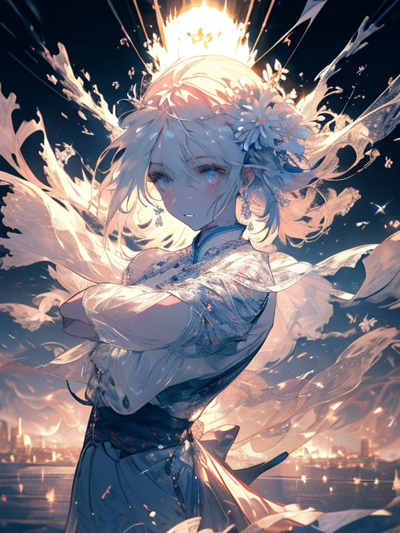 scenecy, Paradise in Heaven, White lighting,(masutepiece), (Best Quality), (Cinematic), 8K, (art  stations), Li Yue painting style. (長い白い髪とSilvery eyesを持つ1人の女), (流れるような白くSheerドレス)、(Beautiful delicate face)、[ Particle Lou Full Moon] [Frozen trees々] [landscape crystal] [Lighting] [Ethereal Atmosphere]:1.1] [Fantasy, short story] [soft Lighting] [+Cinematic shot]:1.2 [+art  stations] [+luminous white background] [+soft Lighting] [soft glow] [Creative and dynamic angles]:1.3, [+Crystal Toning] 、masutepiece, ighly detailed, Ultra-detailed, Solo, (pale skin), Silvery eyes, Frosty white hair, (snowy background), (snowflake rosen flower:1.0), crystal crown, (shining crystal), (((白くSheerドレス))), (Snowy ground), (Icy breath), (White lashes), 花のある部屋に立つSheer繊細なウェディングドレスを着た美女, Female sexy、luxurious wedding, very magical and dreamy, dreamy and detailed, ethereal fairy tale, The setting of a fairy tale:, 贅沢なSheer薄いドレス, dreamy diamond、たくさんのクリスタルが付いたSheerドレス, fantasy sheer dress, A magical dress with a transparent chest, crystal see-through dress, Feminine atmosphere and drama in a transparent dress with sparkling flowers, Gorgeous setting, 妖しい雰囲気 masutepiece, The most beautiful scenes, An majestic、(((full of white flowers)))、quiet and serene atmosphere、A charming, Sheer,The nipple is visible、large boob、sexy-S 100,たくさんのクリスタルが付いたSheerドレス, fantasy sheer dress, Transparent chest dress, See-through dress studded with crystals, Woman in a transparent dress with sparkling white flowers, intricate fantasy sheer dress, transparent rainbow color, Detailed translucent costume design, transparent dress, a stunning young ethereal figure, Bejeweled Opal Statue, fantasy transparent costume,pure white and dazzling、all white tones,Inside the crystal library,Transparent flowers and falling snow，Many white roses are planted,(flowingwater,falls,water bloom),The decoration is also carefully done.,Dreamy（ighly detailedです，Creative Design，crisp and precise lines，K HD，best qualtiy，tmasterpiece，超hight resolution，4K）、huge tit、Underwear models、Diverse poses、((beautiful white flower hair ornament))、beautiful hairl型、Full body view、sexymodel、Overhead view, look from above、(Best Quality, 4K, 8K, hight resolution, masutepiece:1.2), Ultra-detailed, Detailed expression, Graceful posture, dreamy ambiance, expressive brush strokes, mystic atmosphere, artistic interpretation,beautiful hairl，Delicate floral jewelry， 驚くほど小さな新鮮なスタイルのSheerドレス、 Subtle colors and tones,