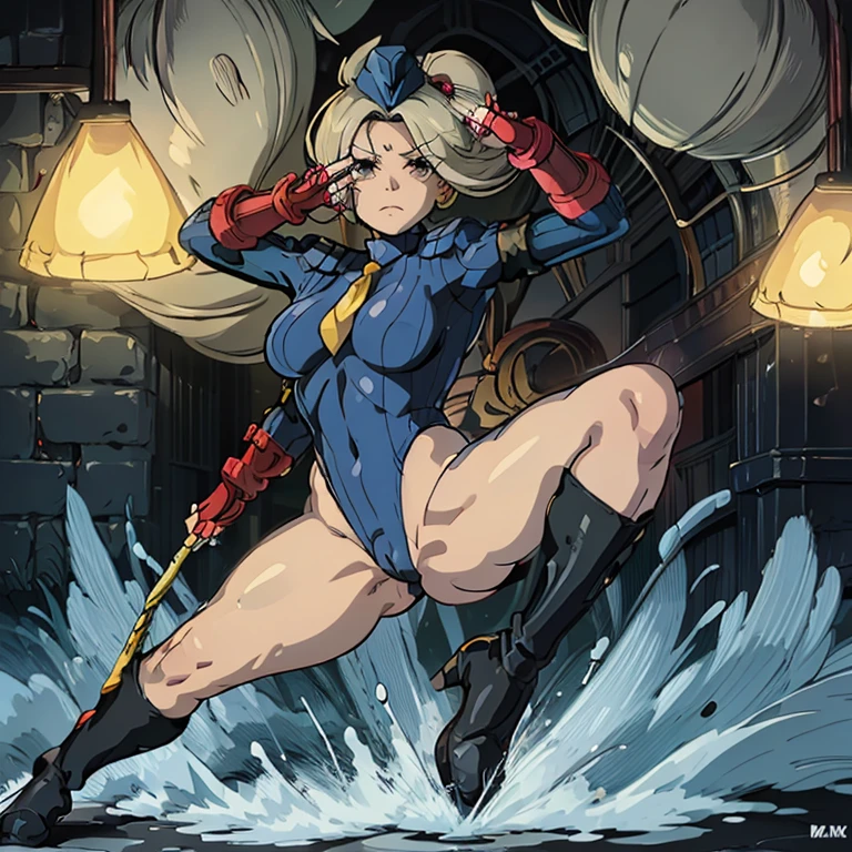 ultra-detailed, Explicit, Beautiful body, Beautiful Nose, Beautiful character design, perfect eyes, perfect face, ultra highres, 4K, beautiful legs, perfect legs, Nice hands, Perfect hand, Masterpiece, Best Quality, Highly detailed, illustration, absurdres, perfect anatomy, street fighter, doll suit, shadaloo doll, dollsuit, girls, multiple girls, expressionless, blank eyes, looking at viewer, red gloves, emotionless, black latex, corrution, mind control, female combatant, full body, hypnotized, unhappy trance, full body suit, ribbed bodysuit, both arms at side, obey, perfect female body, extremely glossy latex, hypnosis, hypnoLora, empty eyes, Mind control device, poses, submissive_pose, Slave, hat, necktie, stand up straight, standing, standing at attention, hat, necktie, belt, latex, ribbed bodysuit, thighhighs, garter belt, Fighting Stance, extending the right arm from the shoulder into the air with a straightened hand, nazi saluting, military, military saluting, salute, thigh boots, Yubaba, ghibli, ancient woman, large mound of gray hair combed into a bun-like style, very wrinkly face, dark brown eyes accentuated with lavender eye shadow, prominent crooked nose, bindi-like mole between eyebrows, golden earrings Portrait, ugly,