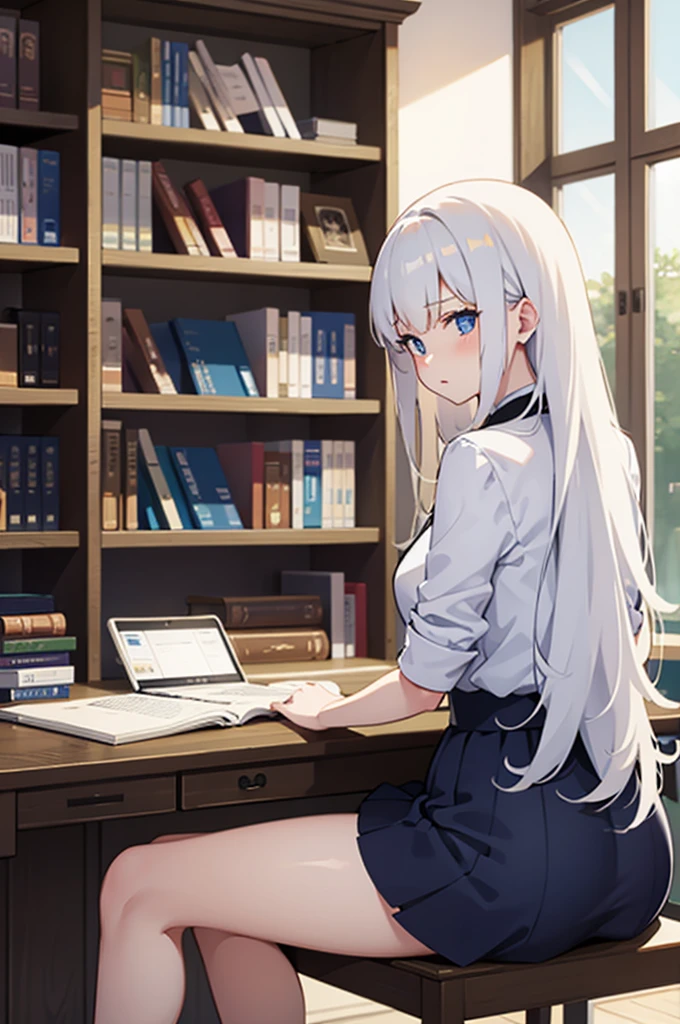 lily_white, [[[regretful]]],  [[[library]]], [[Leaning]]