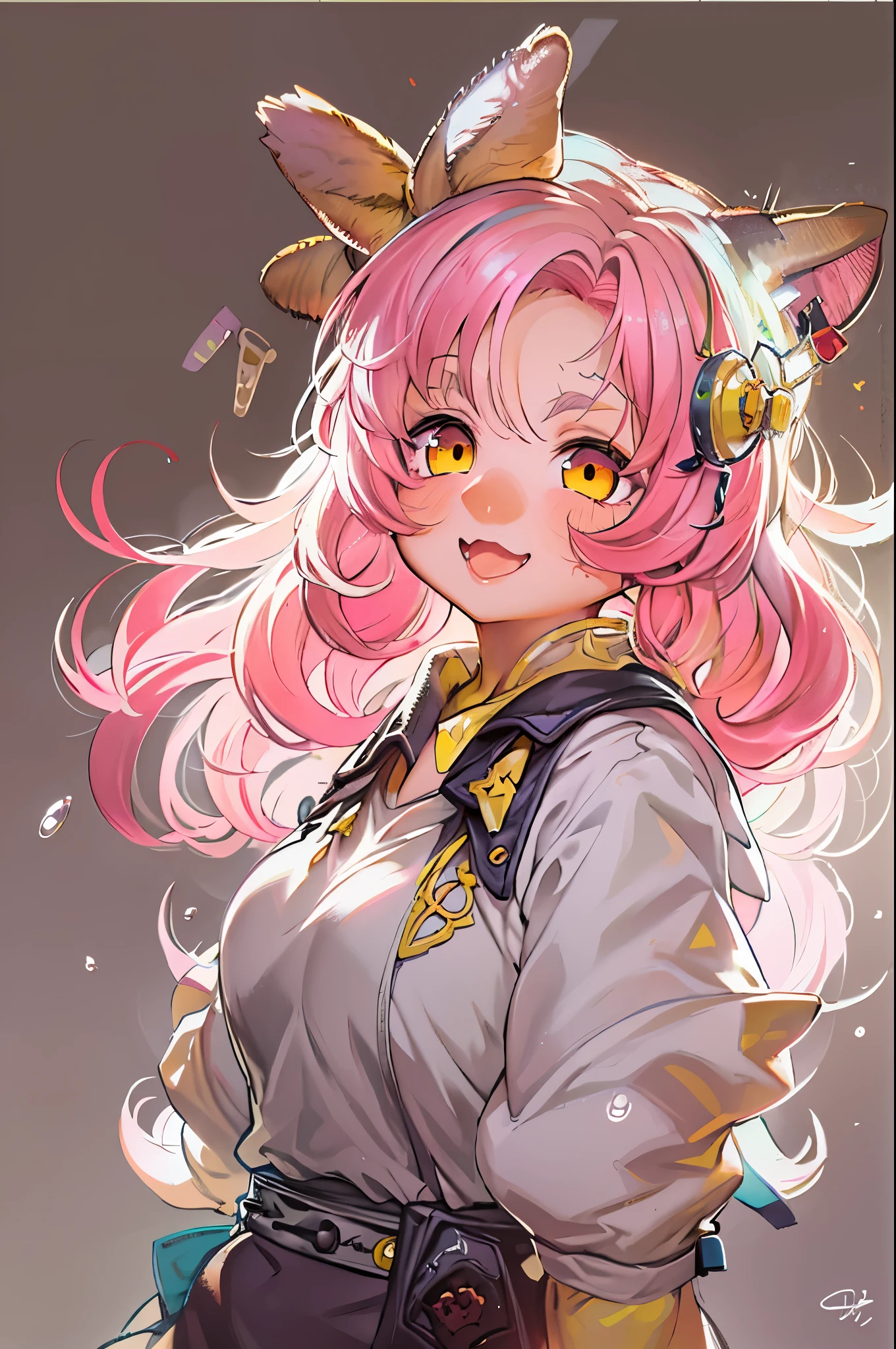 Anime girl with pink hair and bow in her hair, guweiz, portrait of the magical girl, cute character, Cute art style, anime moe art style, character art of maple story, Cute Portrait, portrait of cute anime girlbabes, portrait of a small character, artwork in the style of guweiz, splash art anime loli