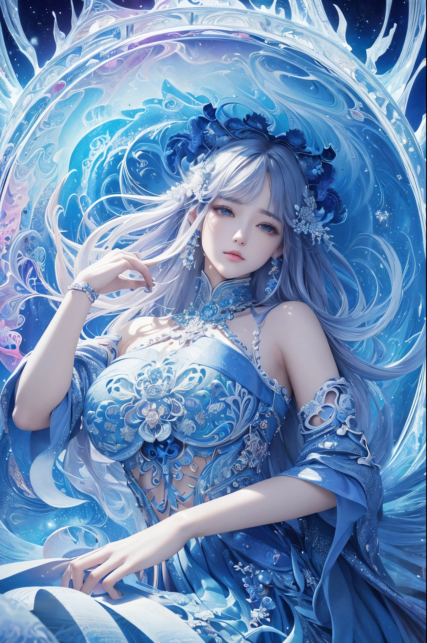 (masterpiece, best quality, extremely detailed 8k, ultra hd, ultra-detailed, highly detailed, highly realistic, ultra-realistic, photo realistic), (1girl:1.5), (detailed realistic skin), (realistic big breasts), (pink lipstick), slender abs,