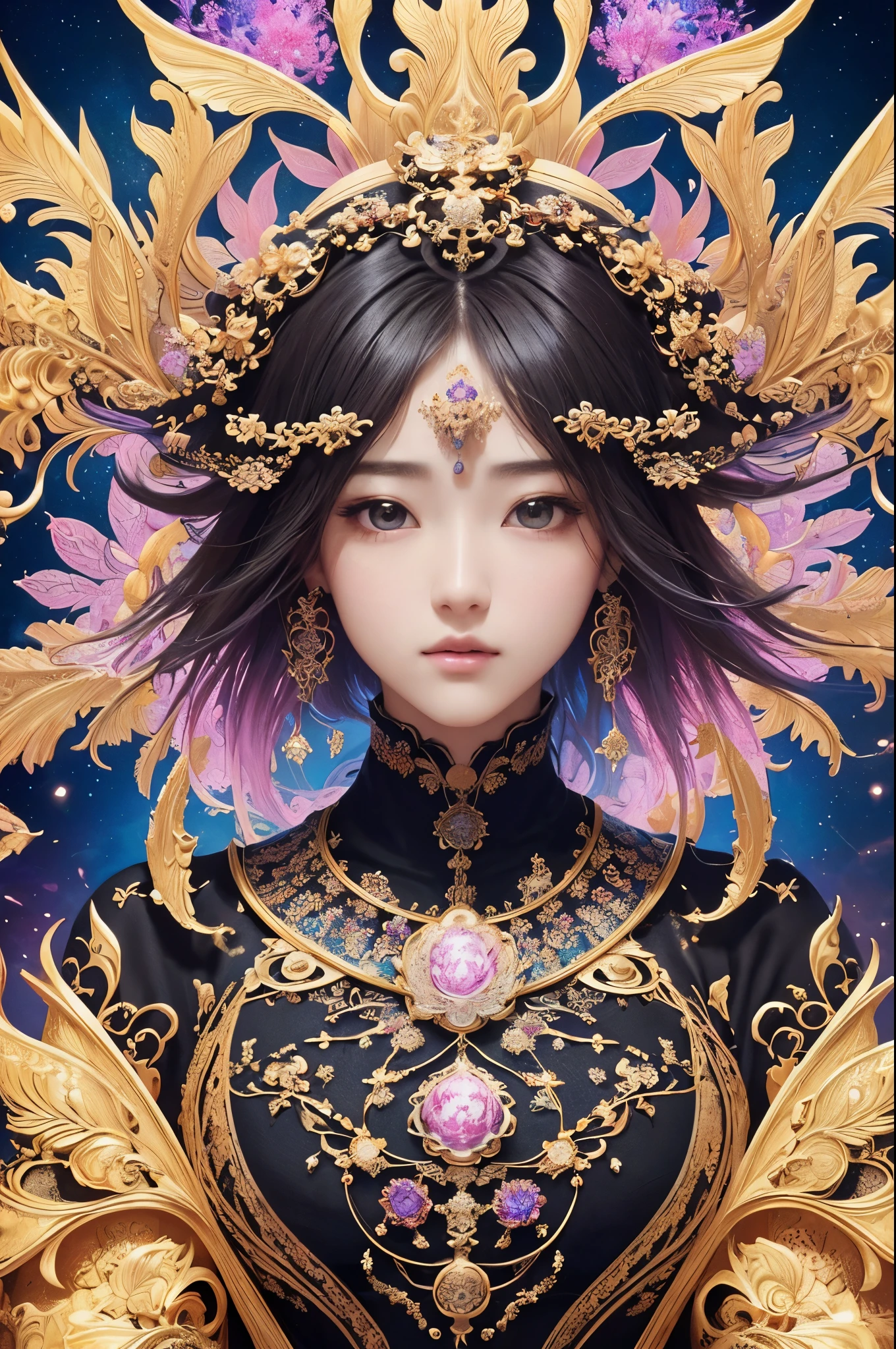 ultra-detailliert、Fractal Art、krystal、​masterpiece、top-quality、超A high resolution、(​masterpiece、top-quality、top-quality、Official art、Beautifully Aesthetic:1.2)、ighly detailed、(Fractal Art:1.3)