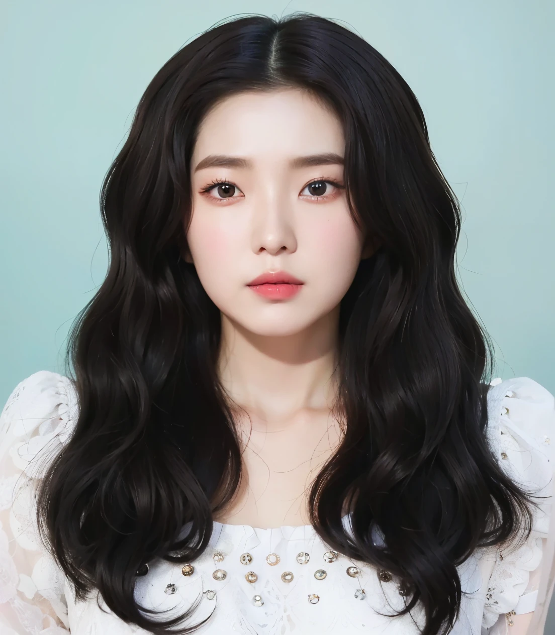 una mujer con cabello largo y negro y un top blanco, Jaeyeon Nam, Lee Ji-eun, Lee Ji - Eun, Heonhwa Choe, Kwak Ji Joven, Parque Ji-min, Actriz femenina de Corea, Sangsoo Jeong, hwang se - on, portrait of female Korean idol, Taejune Kim, Jiyun Chae, Seseon Yoon