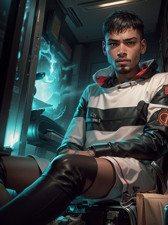 Change background, cyberpunk handsome boy
