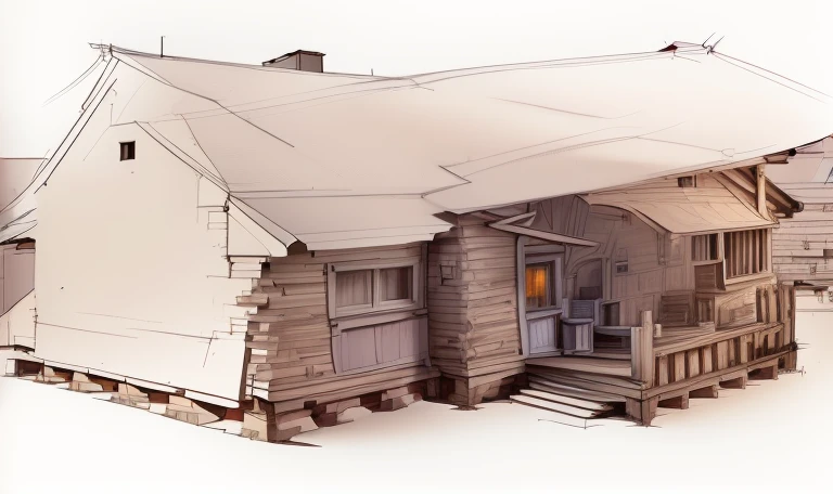 drawing of a small house with a roof and a window, concept drawing, detailed line drawing, architectural sketch, accurately drawn details, architectural concept, architecture concept, architecture drawing, architectural illustration, technical sketch, perspective view, concept image, professional sketch, drawing architecture, detailed line work, architectural drawing, detailed but rough, with lots of details, conceptual rendering