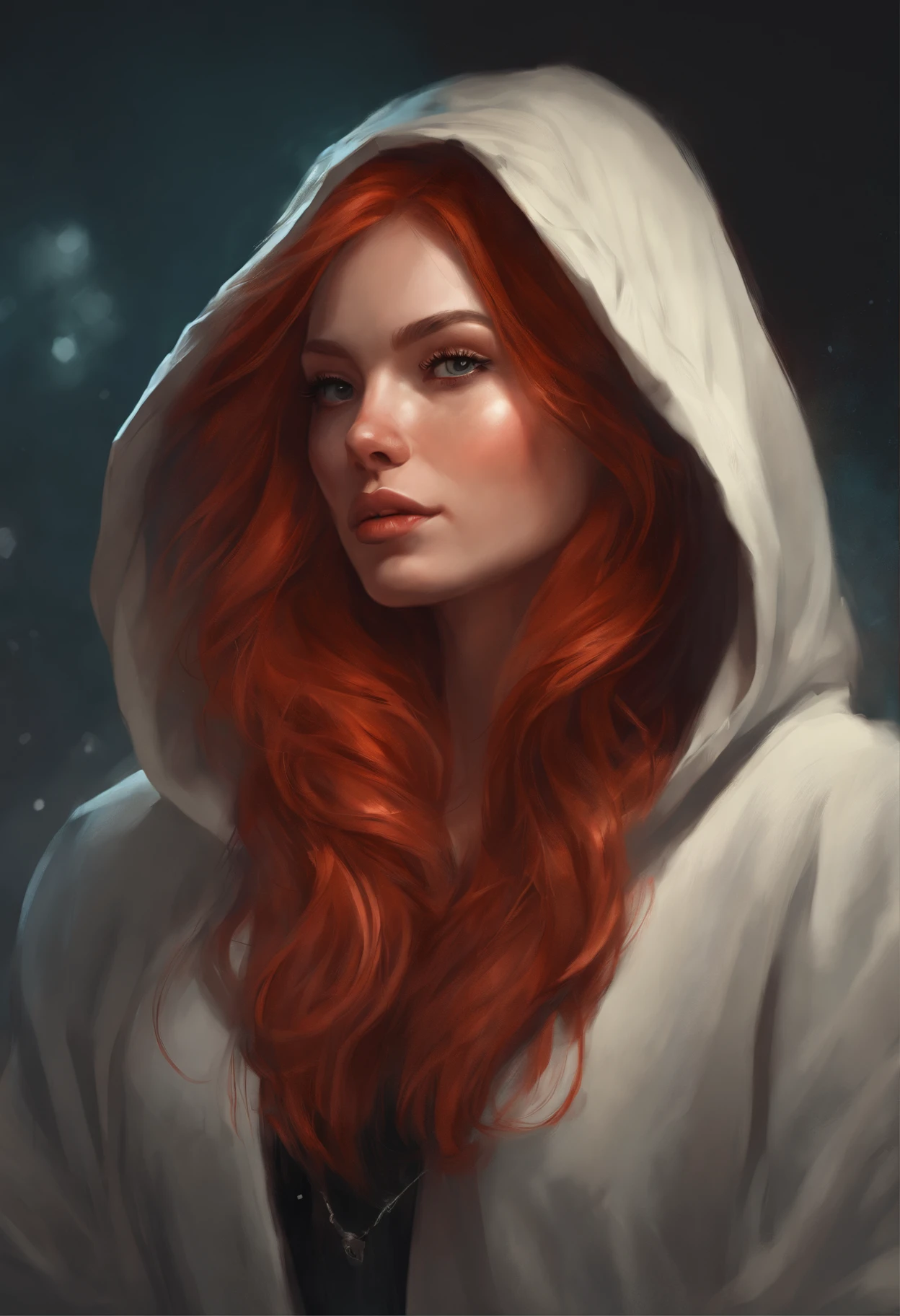 Painting of a woman with red hair and a hoodie, beautiful character painting, rossdraws portrait, digital painting concept art, ArtStation Painting, Character portrait, fantasy concept art portrait, alexandra fomina artstation, cgsociety portrait, Character portrait, rossdraws 1. 0, stunning character art, gorgeous digital painting, Character portrait close up, Digital Character Painting