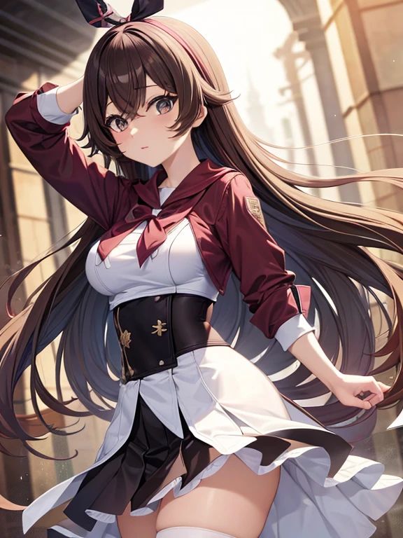 anime style art, wearing white school form, full body shot, detailed, ultra high definition, black background, png