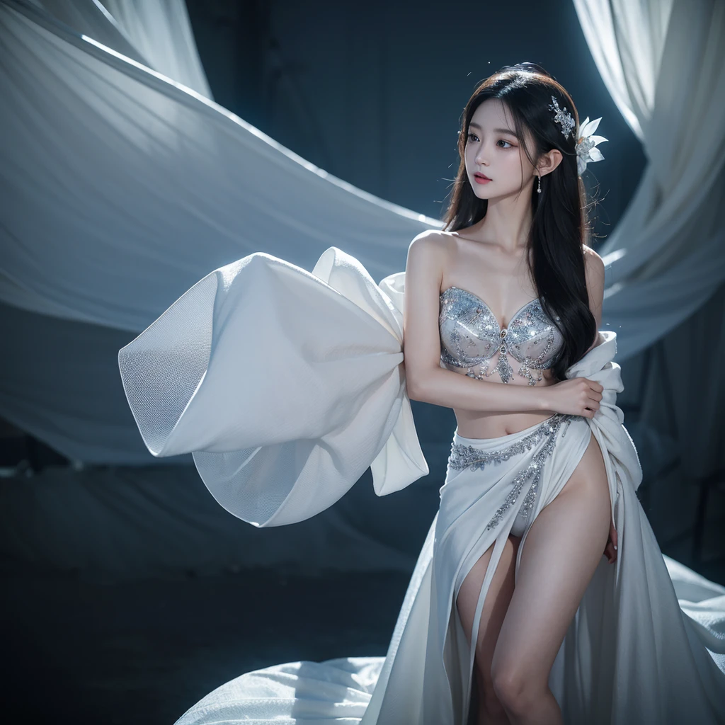 In the dark，A peerless beauty looks particularly mysterious and exciting。She is tall and elegant，Like a gentle lily，Blooming a dazzling light in the darkness。

Her skin was as fair as snow，As if being gently passed by the moonlight。The faint light illuminated her face，Reveals a pleasing luster。Her facial features are delicate and straightforward，The oval-shaped face looks petite and exquisiike a masterpiece carved by an artist。

Her eyes are like deep lake water，In the dark闪烁着晶莹剔透的光芒，It seems to hide endless wisdom and tenderness。Long eyelashes dancing like butterflies，Gently dotted between her eyes，Adding a sense of mystery and mystery to her。

Her hair is like a shooting star in the dark night，Scattered on her shoulders，Sway gently with the breeze。Every strand of hair exudes a charming fragrance，Like a blooming flower，It's intoxicating。

She is wearing a black dresits lightly to her body curves。The hem of her skirt flutters with her steps，Like an elf in the night，Dancing gracefully in the thick ink background。Her figure is elegant and graceful，Every move is full of charm and confidence。

绝世美女In the dark散发出一种独特的魅力，She doesn&#39;t need any gaudy decorations，to attract all eyes on her。Her beauty is more than just the splendor of appearance，It is the confidence and wisdom that emanates from deep within.。In this dark world，She is like a bright star，Guiding people in the direction of progress。