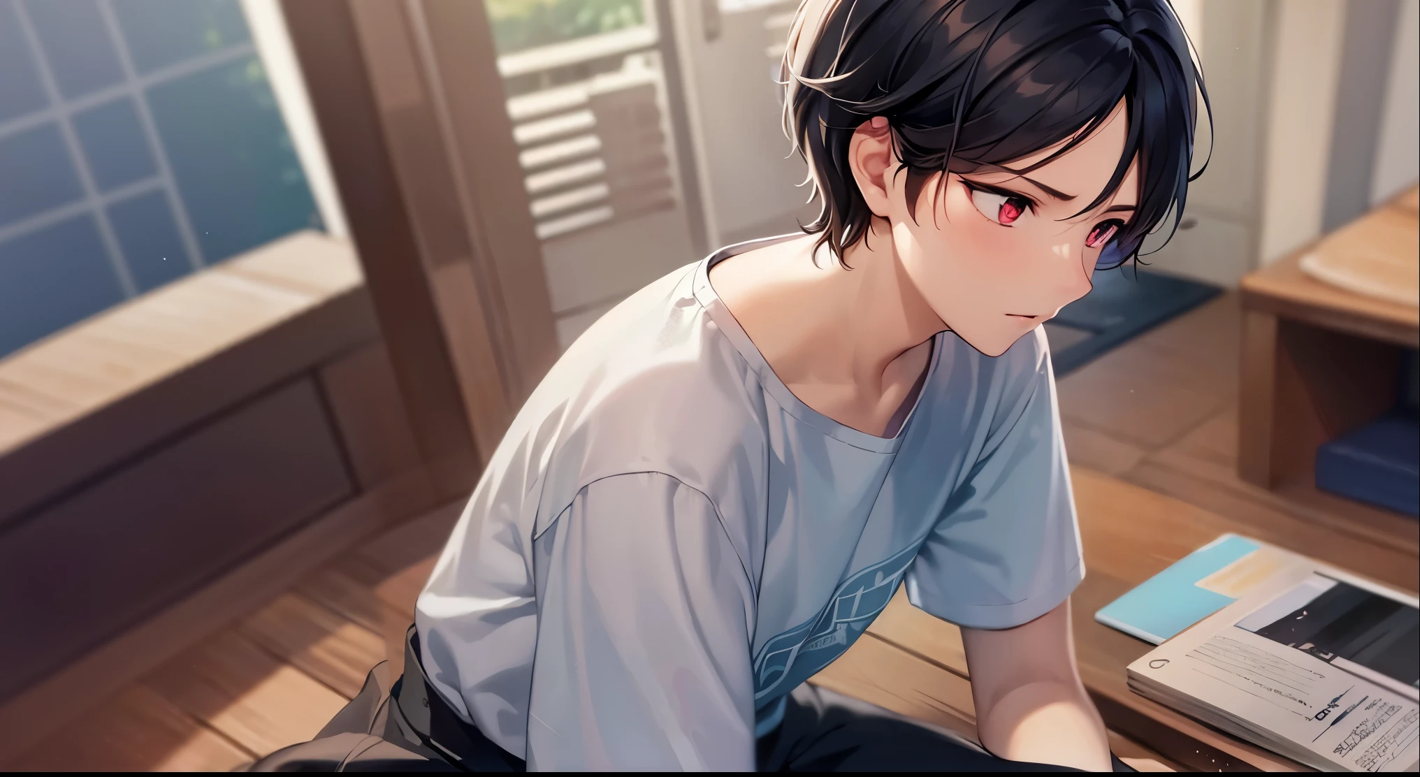 The background is the living room、walls、Beds