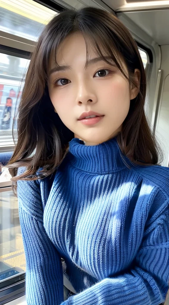 deep blue sweater dress