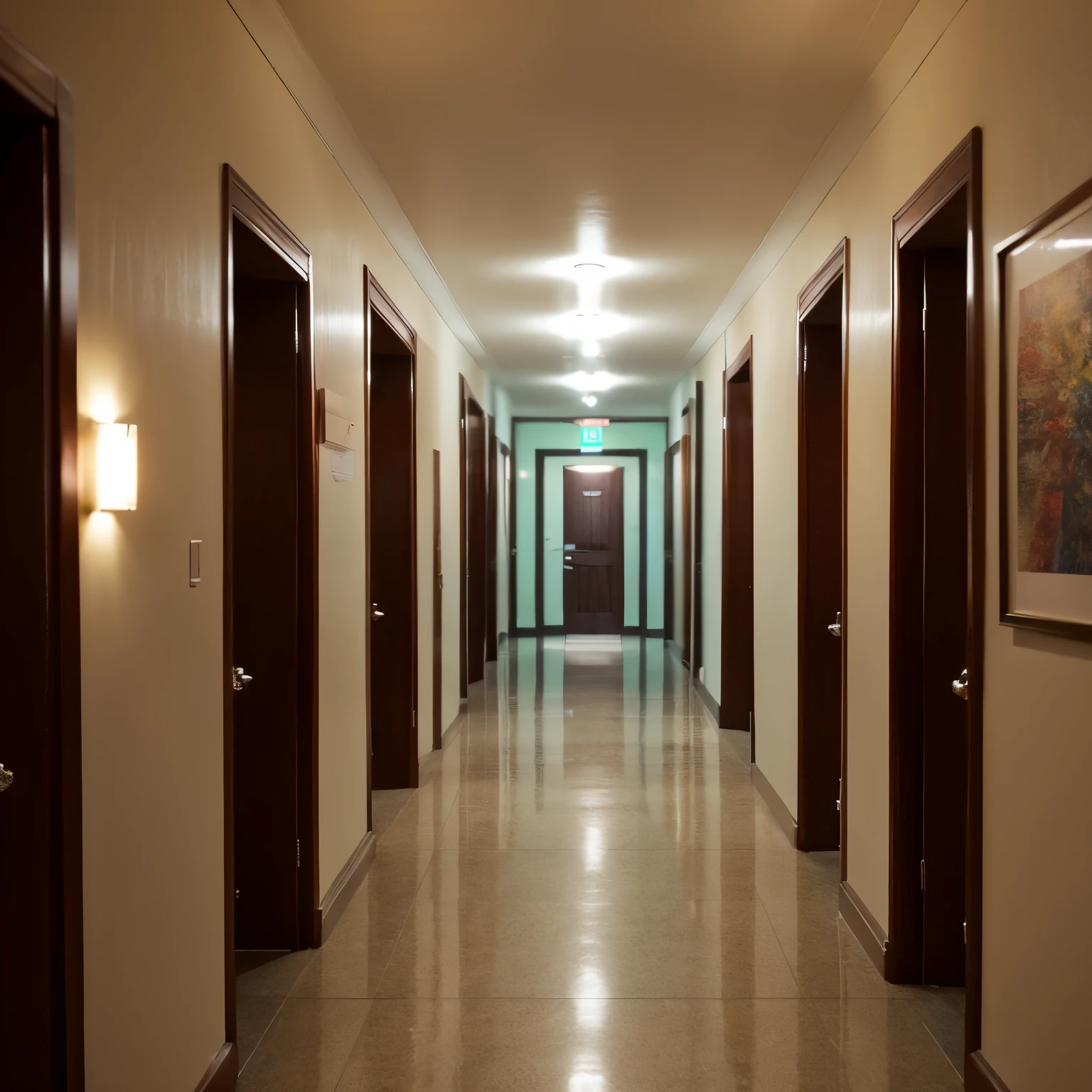 Hallway in the apartment at night