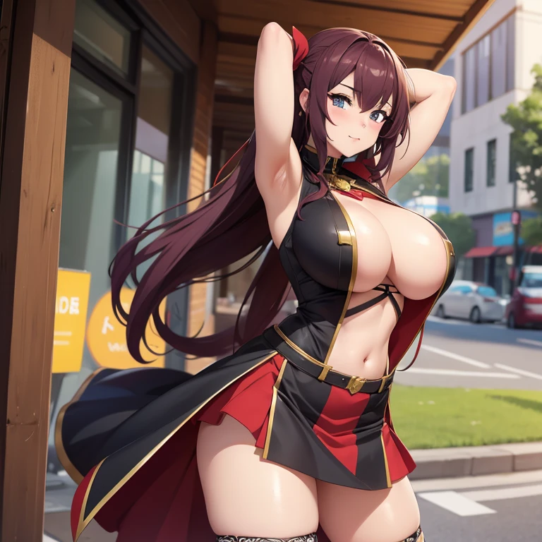 Beautiful 2D anime girl with big breasts