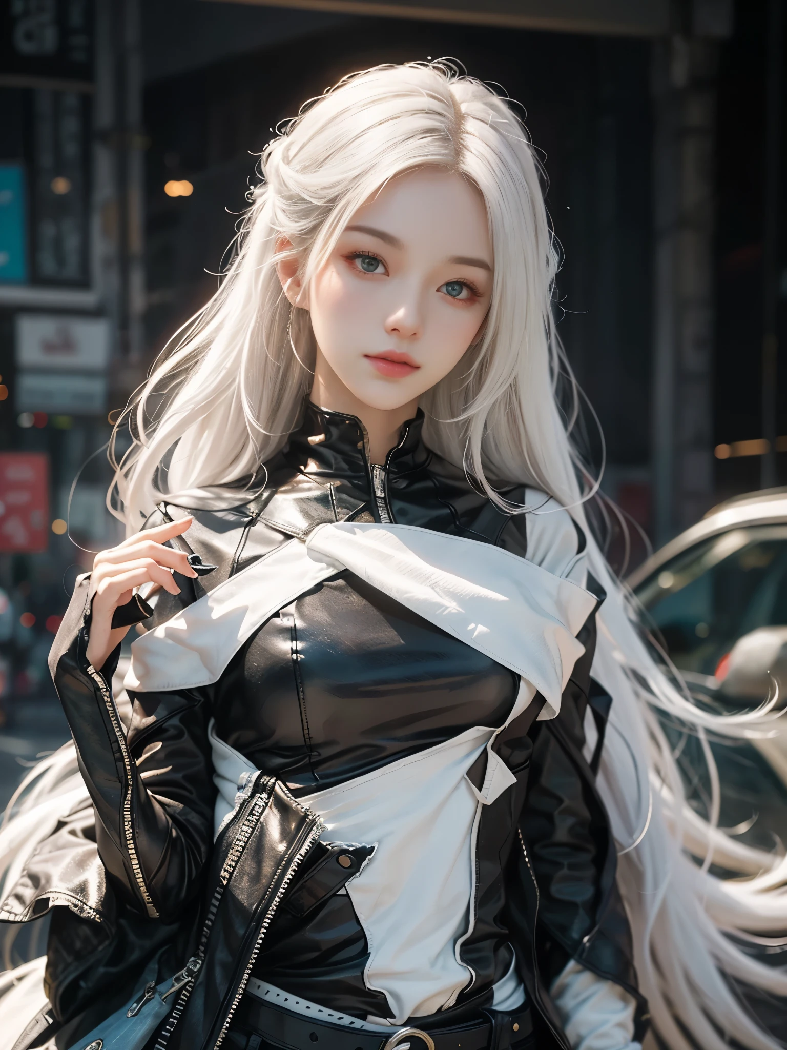 Close-up of woman with white hair and white mask、beautiful character painting、guweiz、Artwork in the style of Gwise、white haired god、Jan J、epic exquisite character art、Stunning character art、Fanchy、Uzunsifan、Guweiz on the Pixiv art station,Faces of reality,Real people,Photo quality,Real person footage captured on camera,Shooting from the waist up,Live-action feeling,Quite light clothing,see-through underware,Beautiful clear eyes,Beautiful sparkling eyes,being thin,strong-willed gaze,A living angel who descends to earth and blends into ordinary life while hiding his true identity in the human world.,