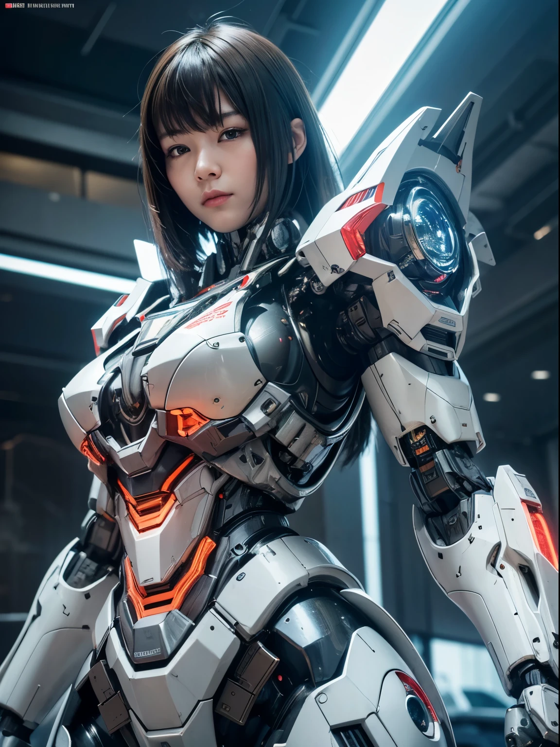 Textured skin, Super Detail, high details, High quality, Best Quality, hight resolution, 1080p, hard disk, Beautiful,(War Machine),beautiful cyborg woman,Mecha Cyborg Girl,Battle Mode,Girl with a Mecha Body,She wears a futuristic war machine weapon mech,Fulll body Shot